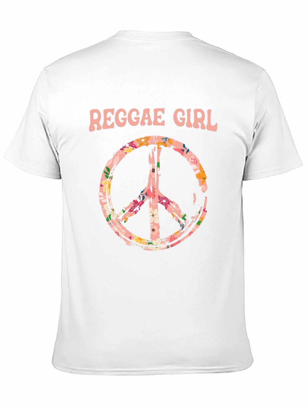 Reggae Girl Peace Sign Graphic Tee - Black