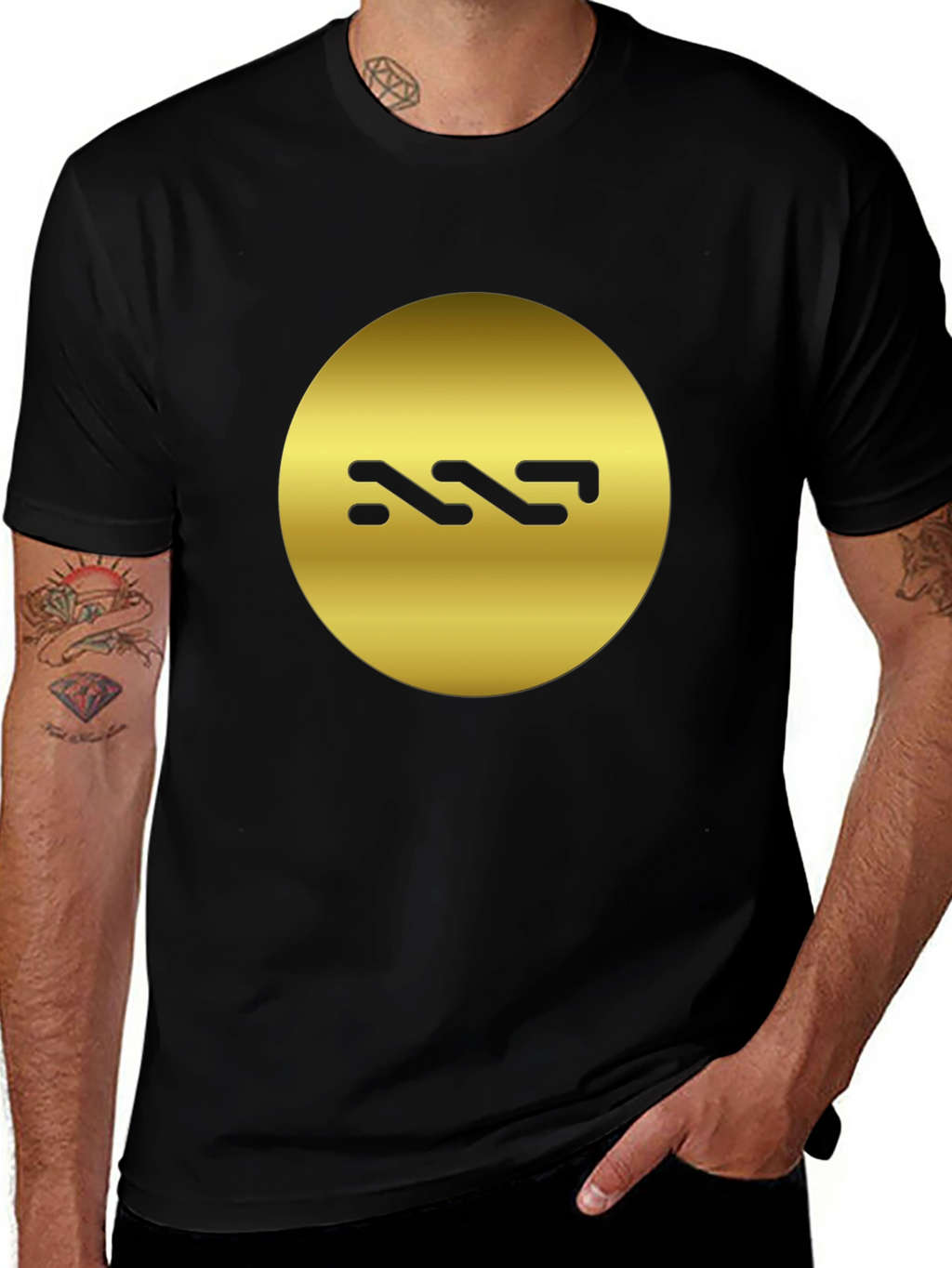 Gold Logo Black T-Shirt