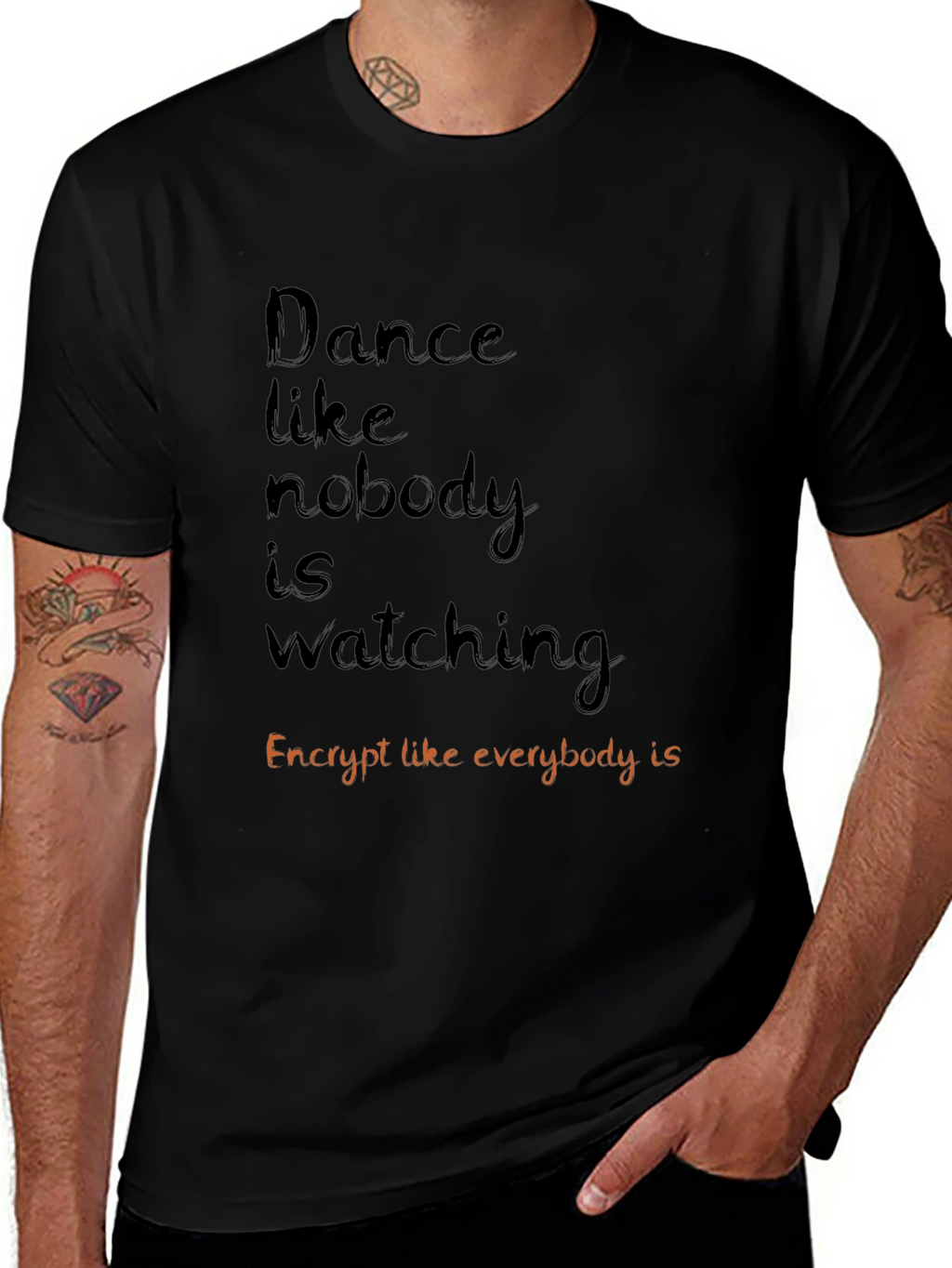 Dance and Encrypt Graphic Tee - Black
