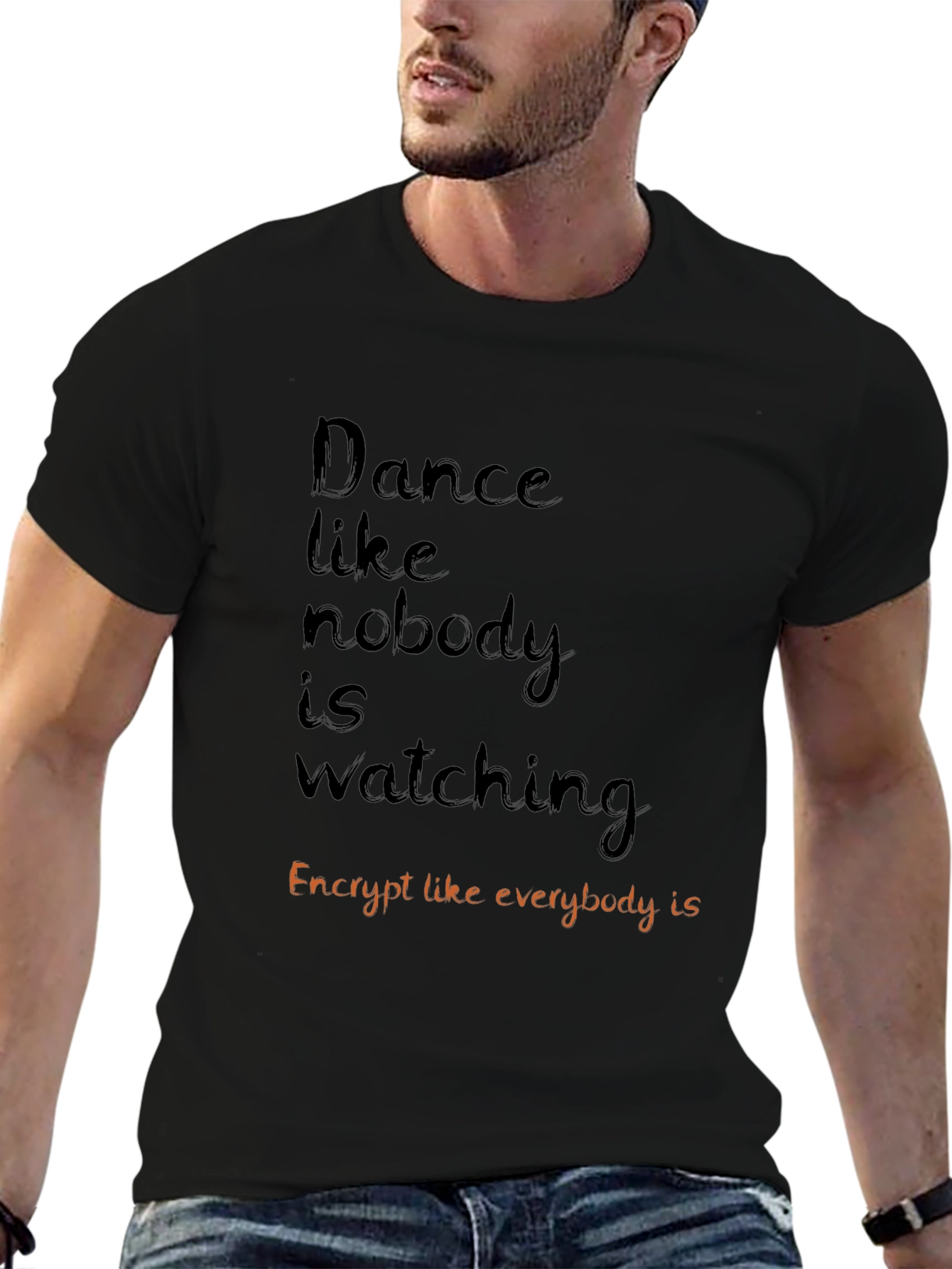 Dance and Encrypt Graphic Tee - Black
