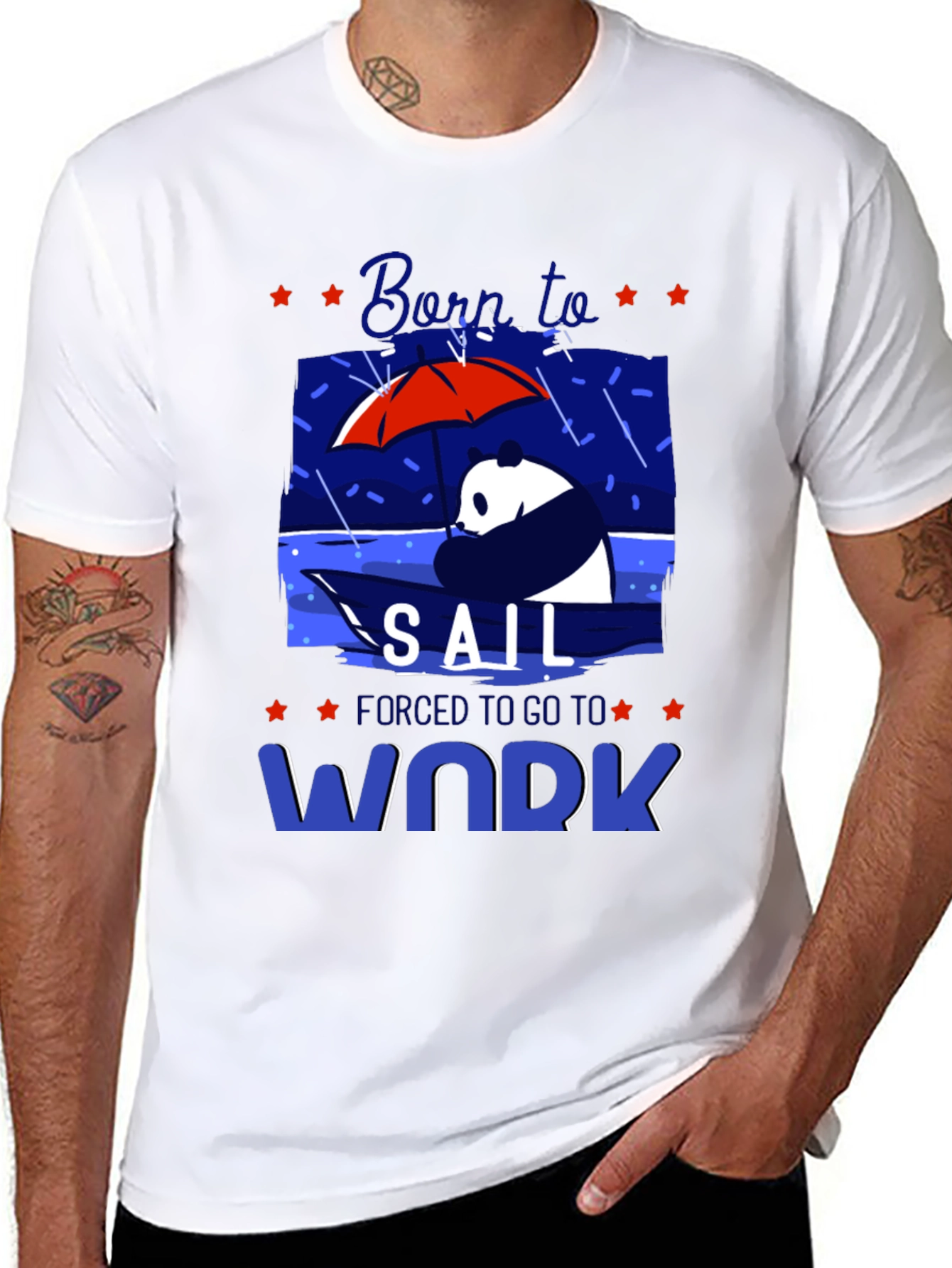 Born to Sail T-Shirt Panda Graphic Tee