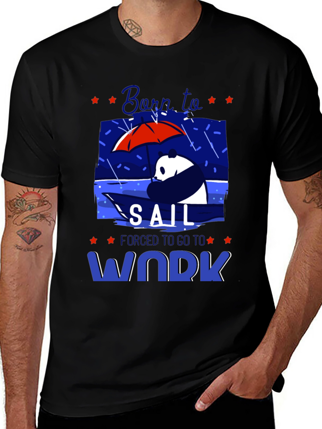 Born to Sail T-Shirt Panda Graphic Tee