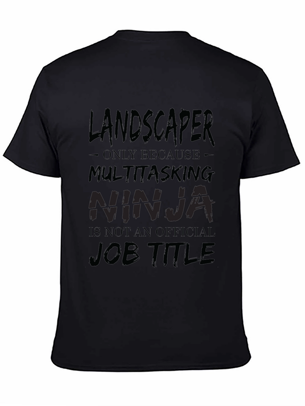 Landscaper Ninja Black Cotton T-Shirt