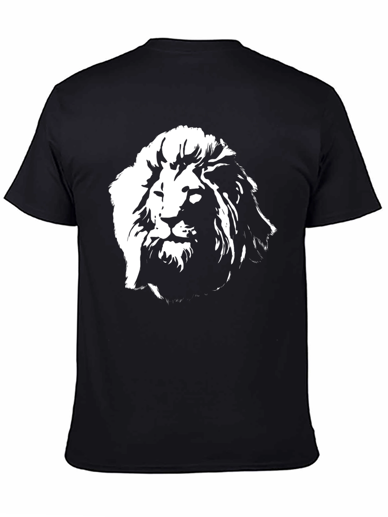 Lion Graphic Tee - Black Cotton Blend T-Shirt