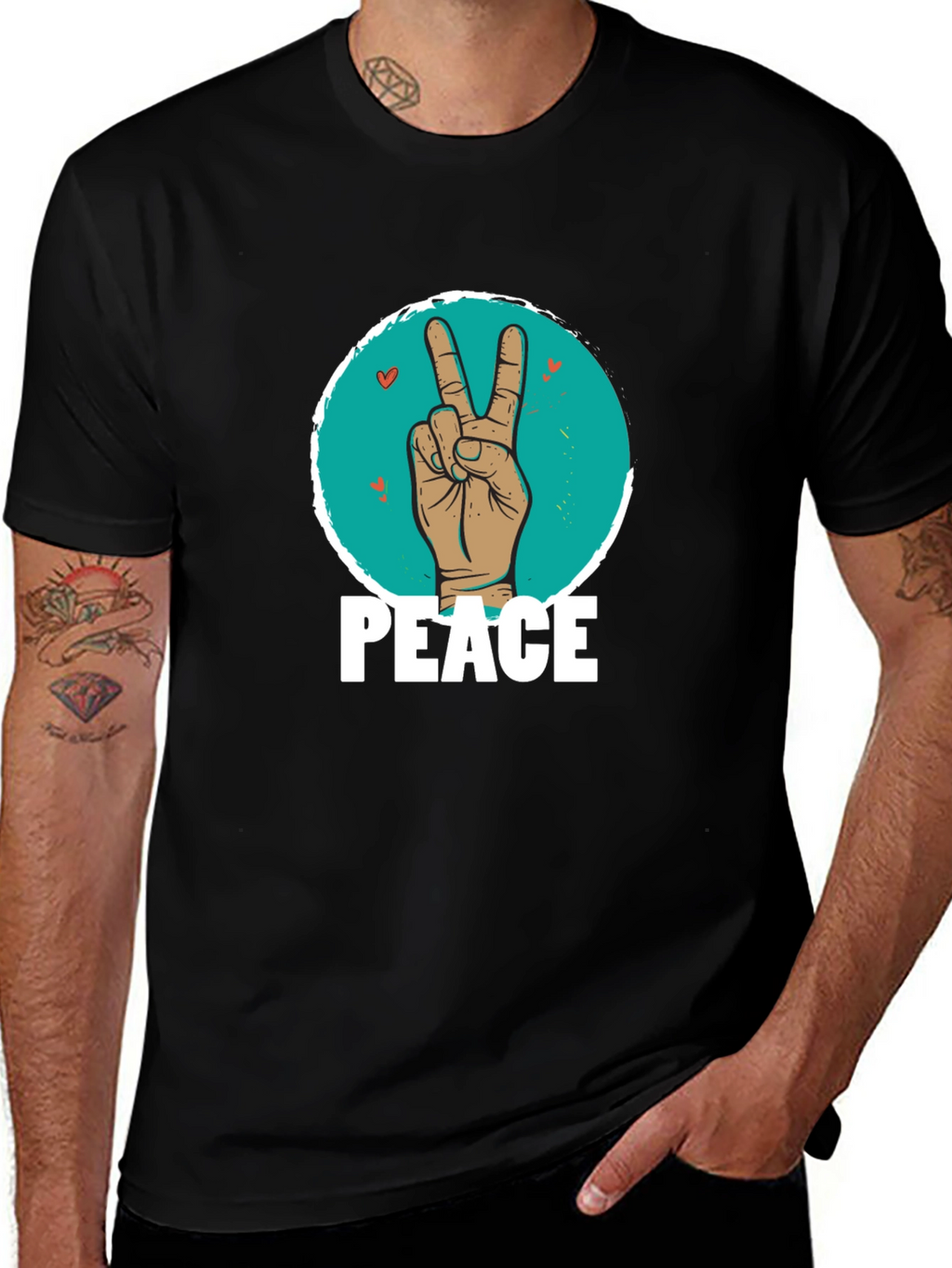 Peace Sign Hand Graphic T-Shirt