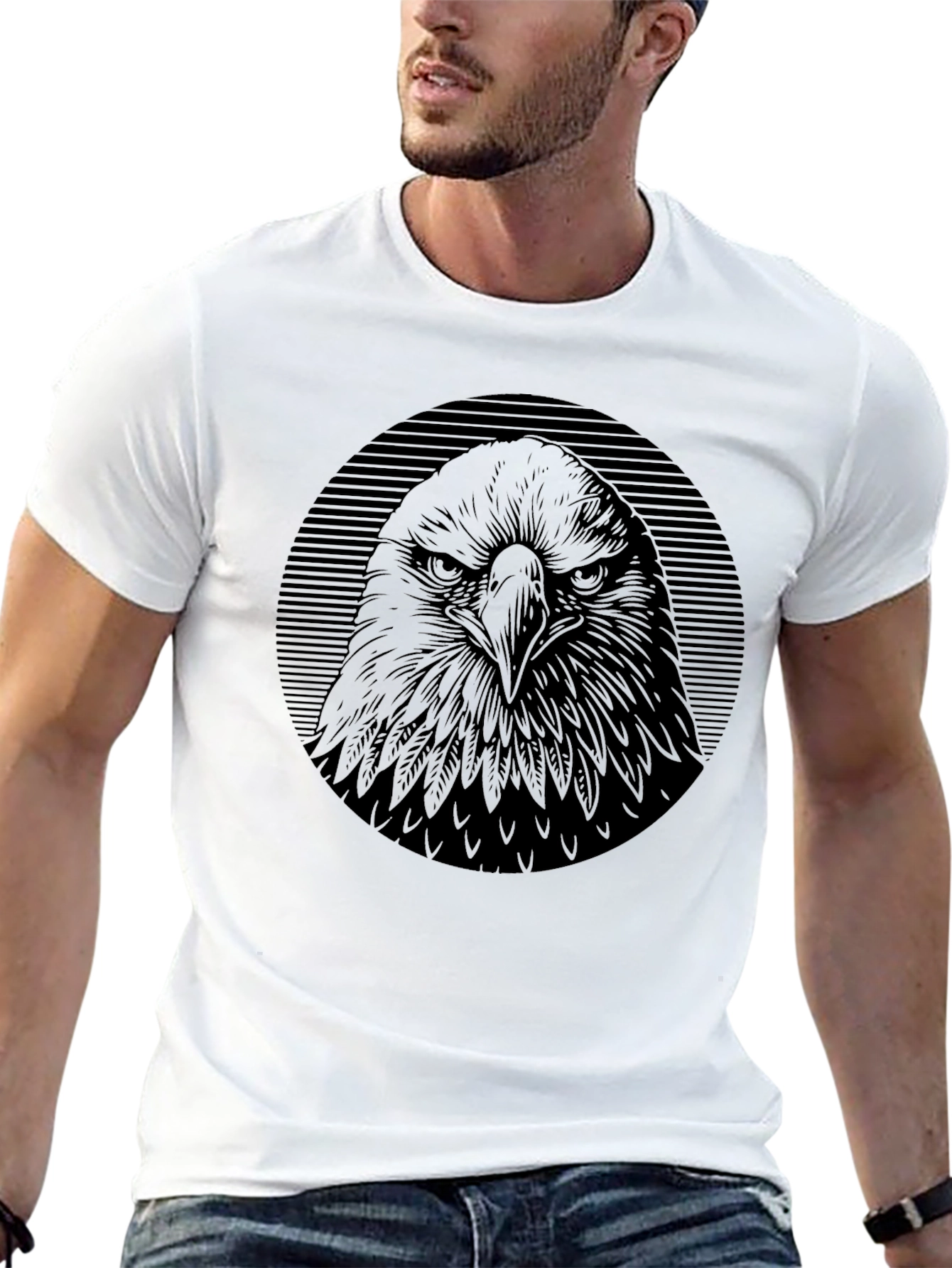 Mens Eagle Graphic Black T-Shirt