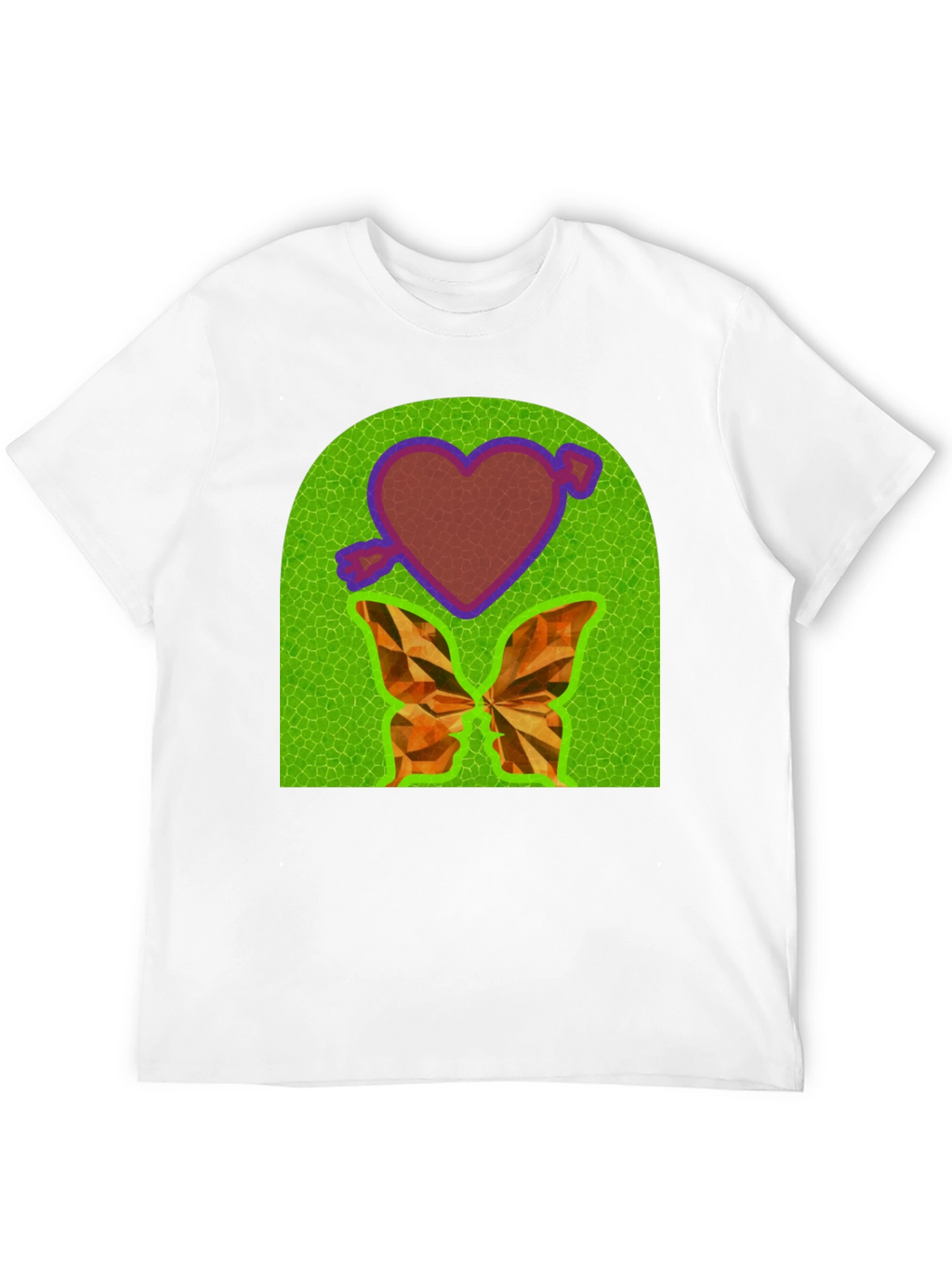 Heart & Butterfly Graphic Tee - Unique Design T-Shirt