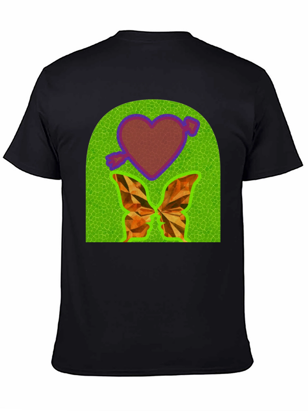 Heart & Butterfly Graphic Tee - Unique Design T-Shirt