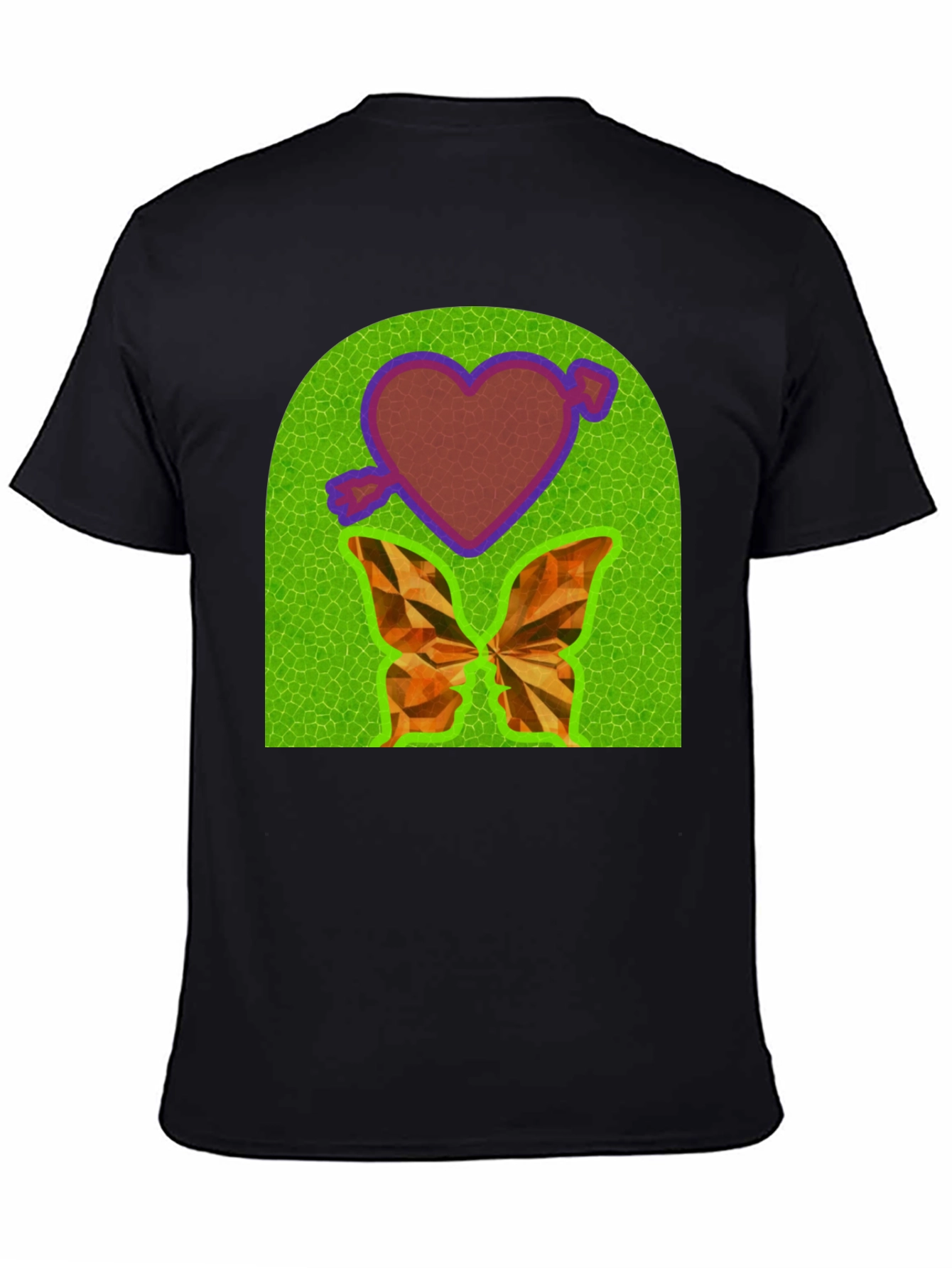 Heart & Butterfly Graphic Tee - Unique Design T-Shirt