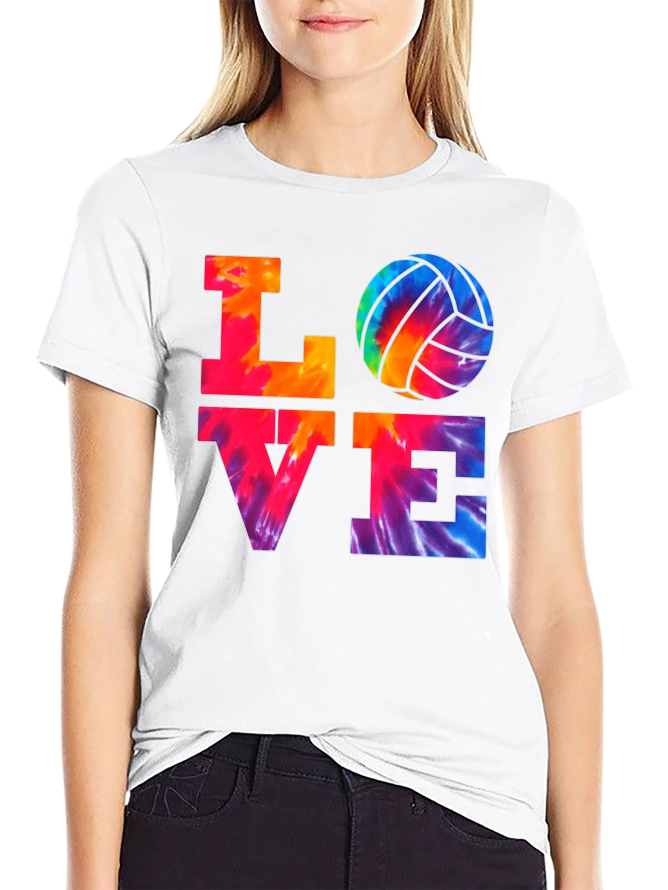 Love Volleyball Tie-Dye T-Shirt