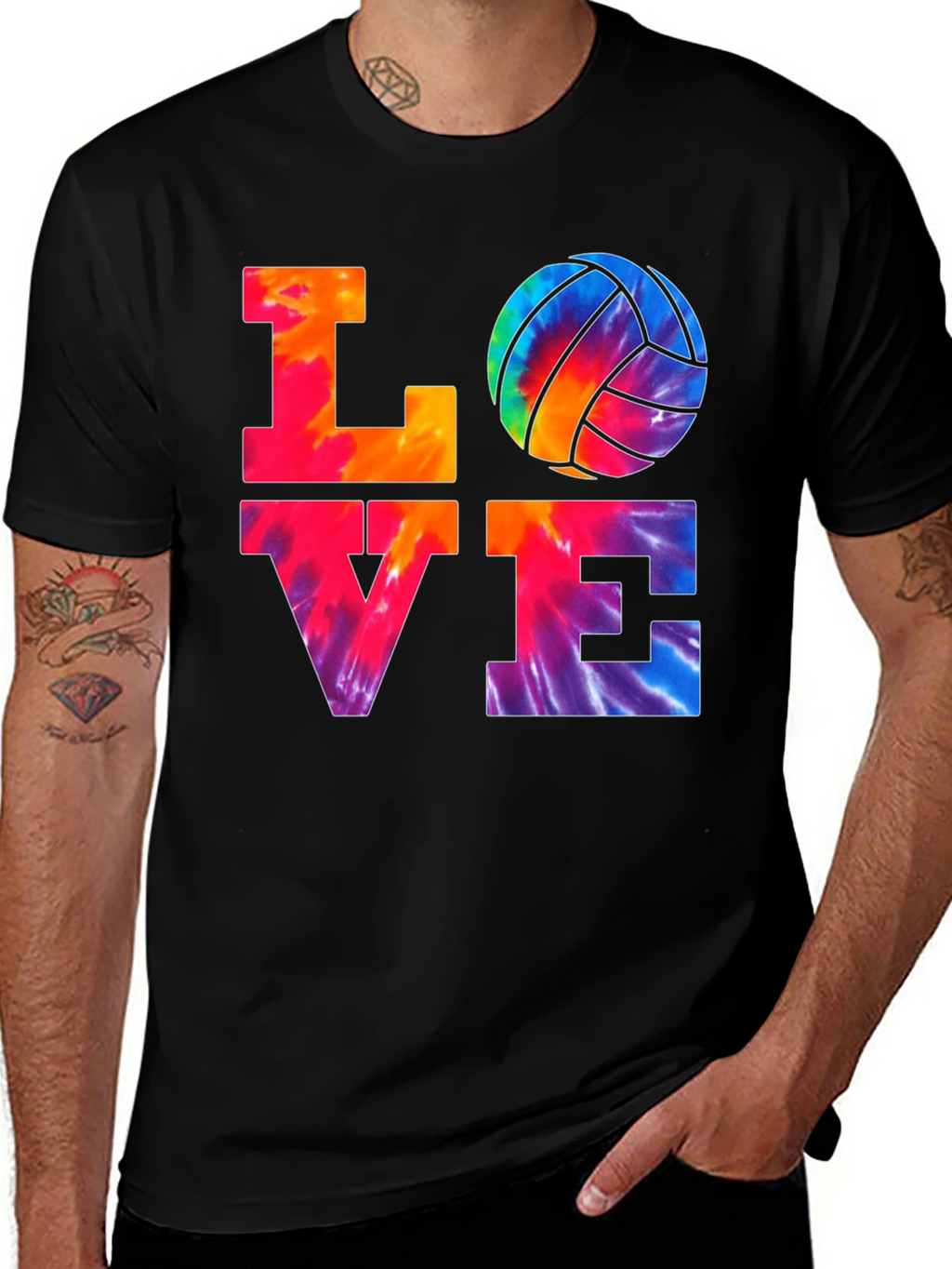 Love Volleyball Tie-Dye T-Shirt