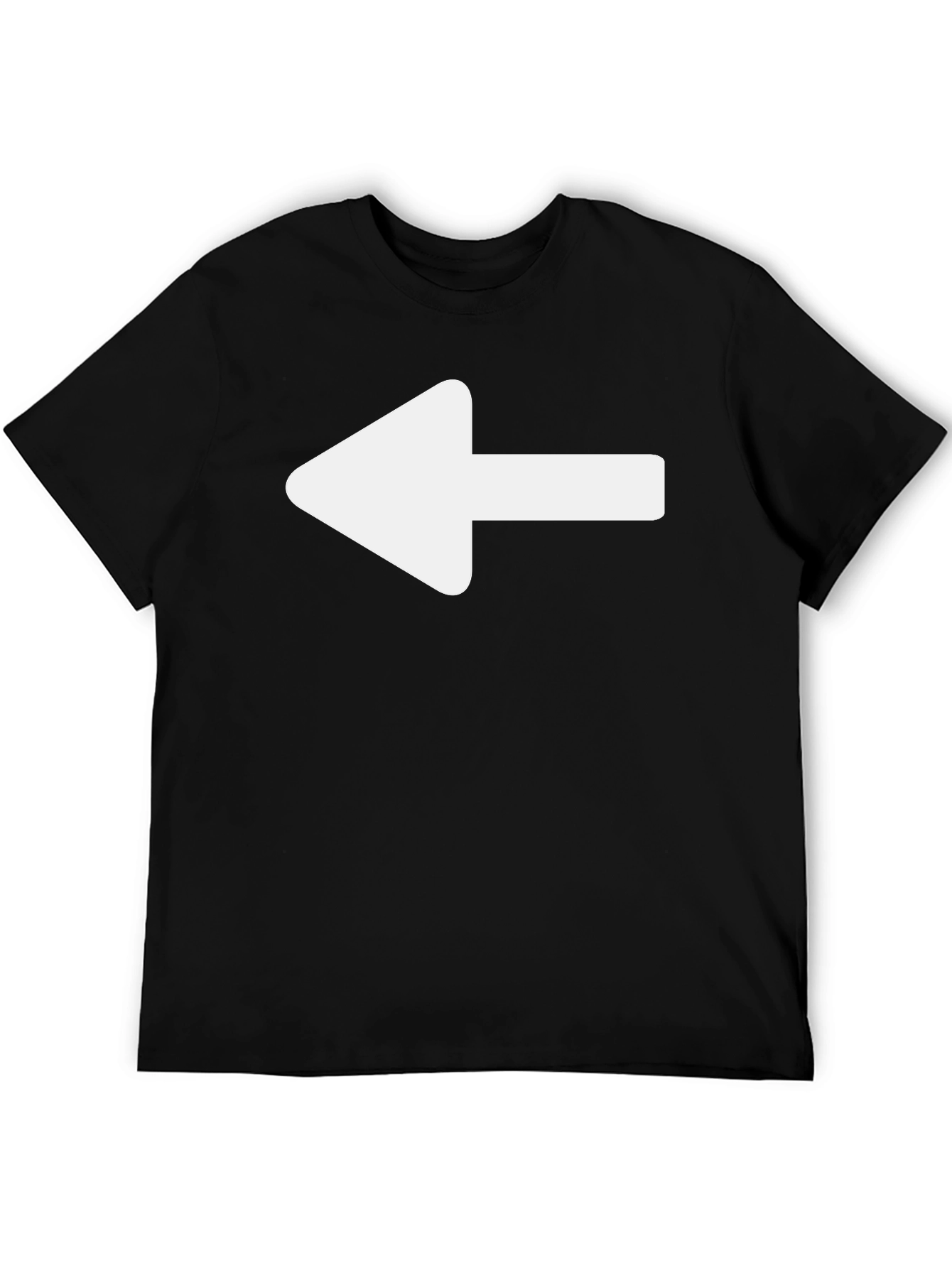 Left Arrow Graphic T-Shirt - Casual Black Tee