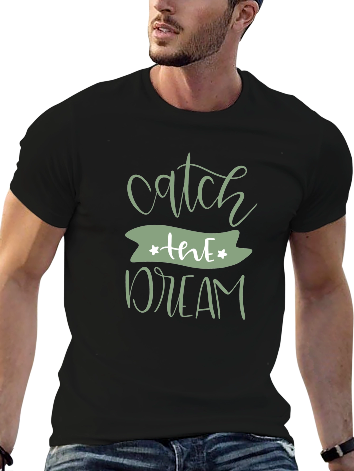 Catch the Dream Graphic Black T-Shirt