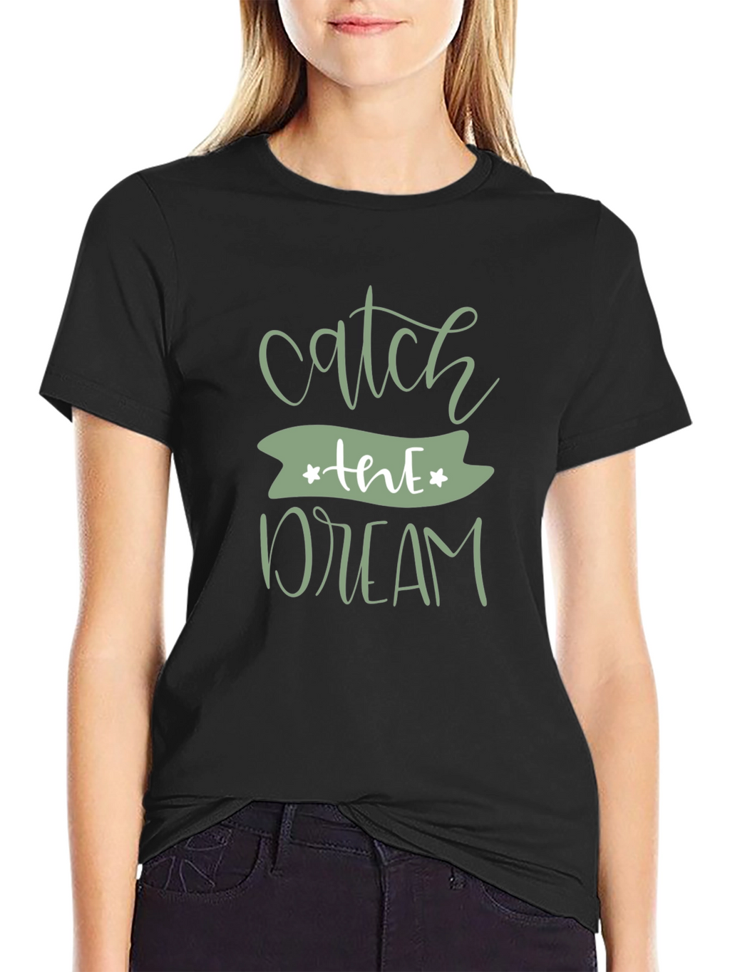 Catch the Dream Graphic Black T-Shirt
