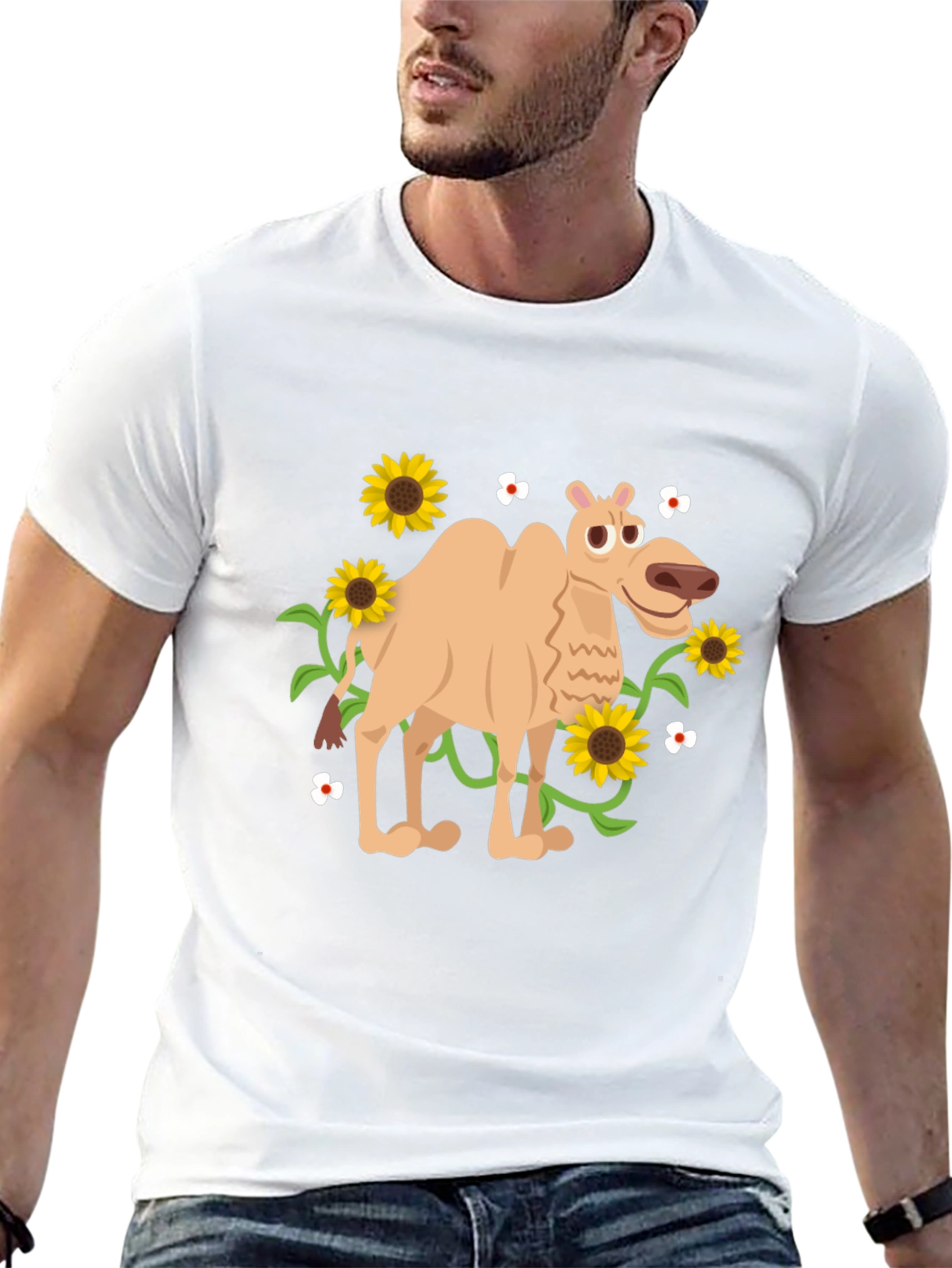 Camel and Sunflowers Graphic Tee