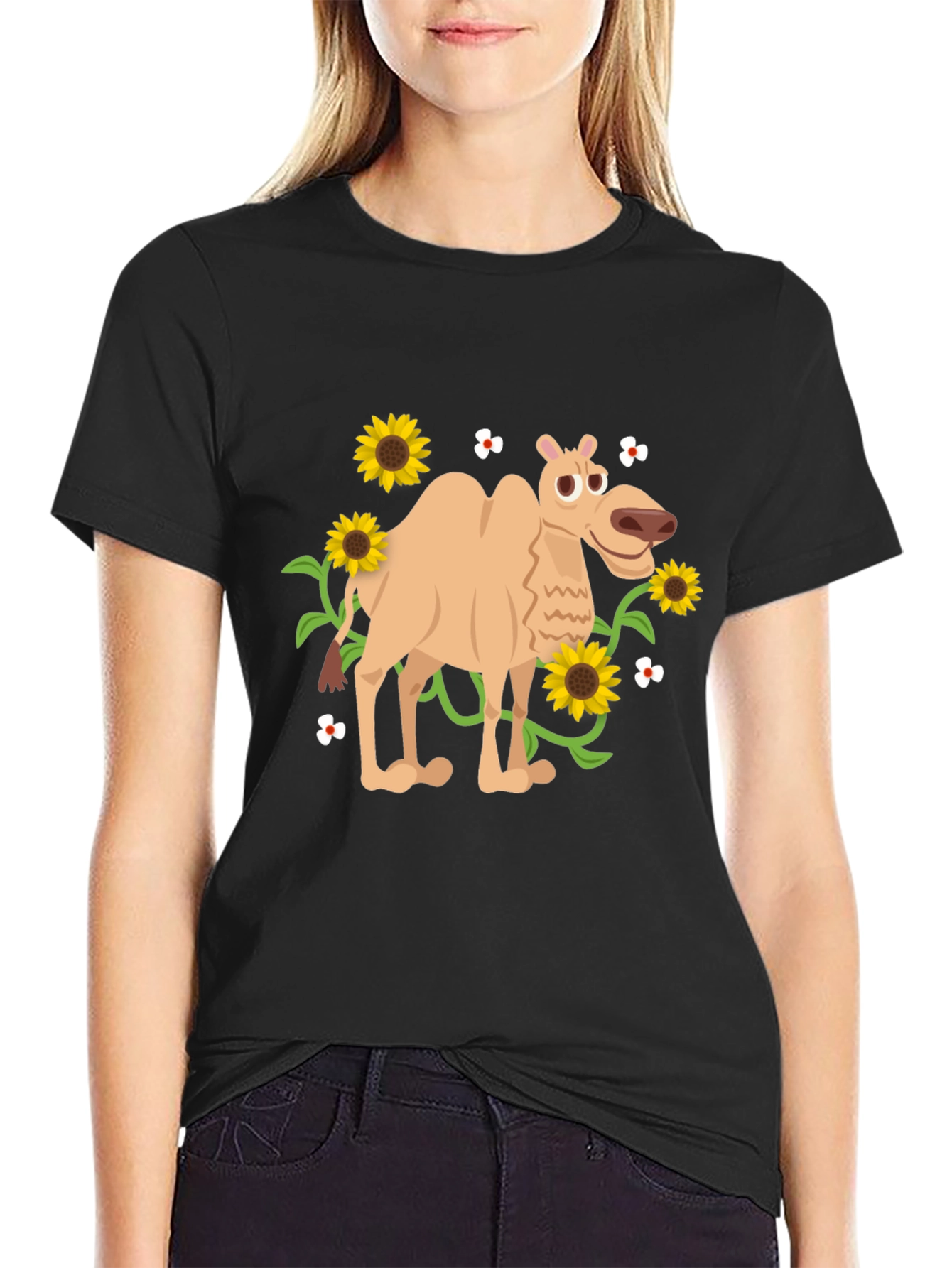 Camel and Sunflowers Graphic Tee