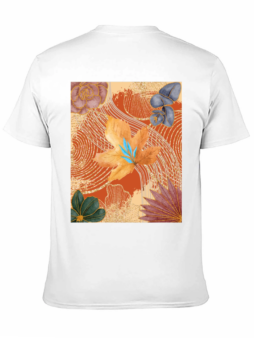 Floral Art Print Black T-Shirt
