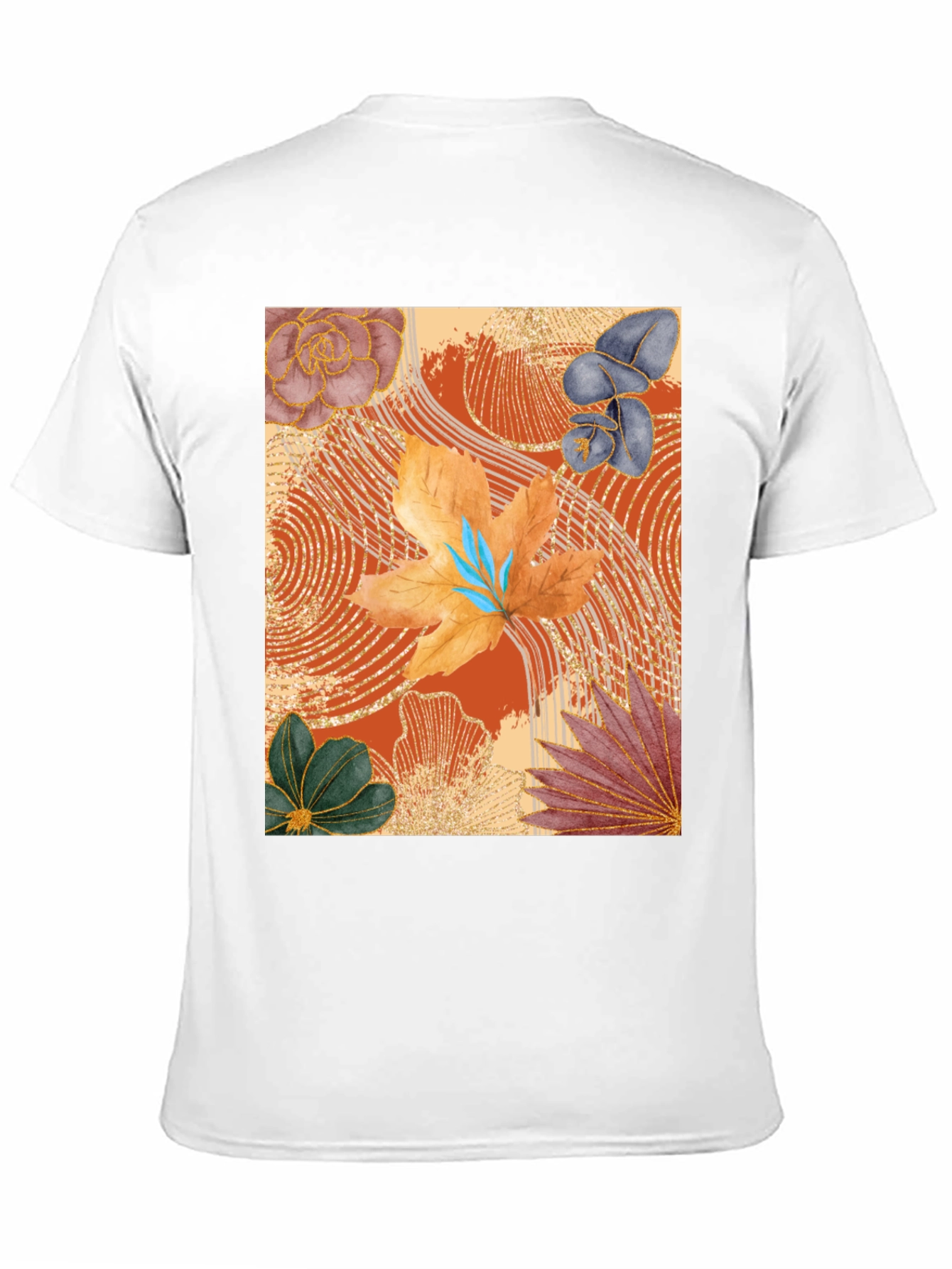 Floral Art Print Black T-Shirt