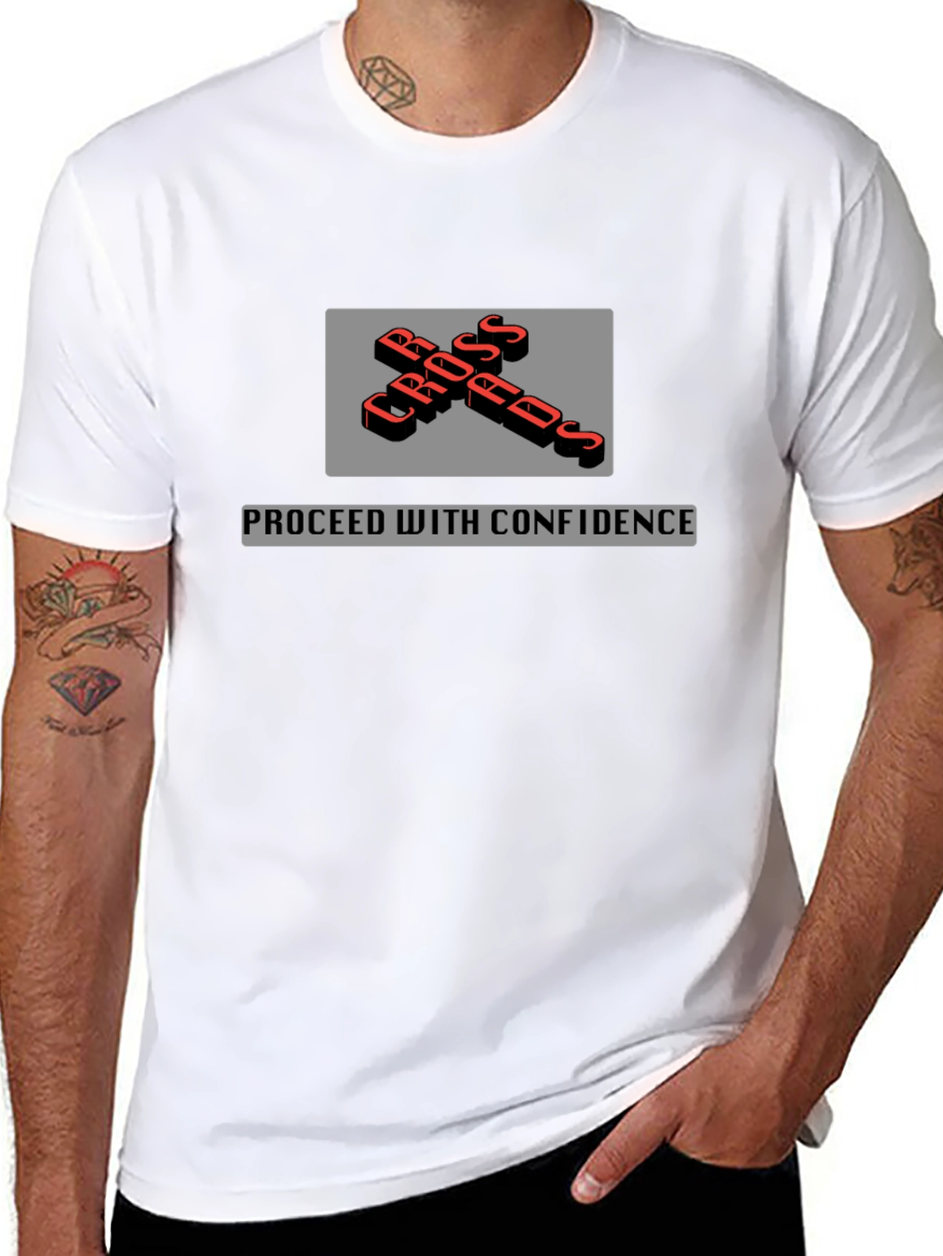Crossroads T-Shirt - Proceed with Confidence - Black