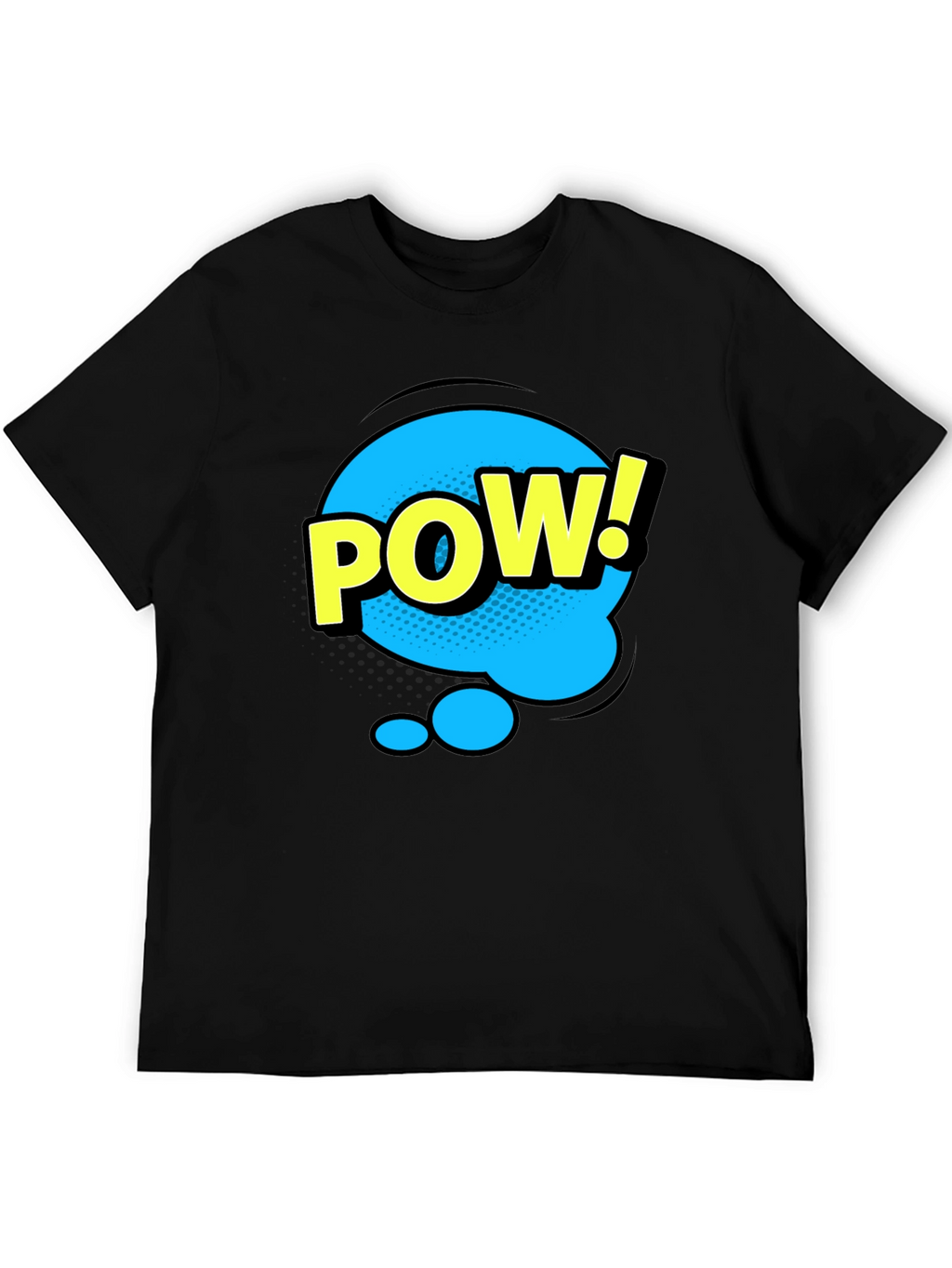 Pow! Graphic Print T-Shirt - Black Comic Style Tee