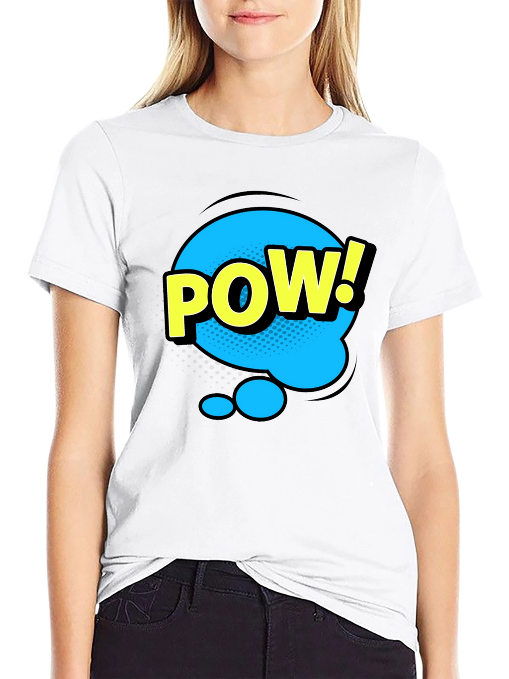 Pow! Graphic Print T-Shirt - Black Comic Style Tee
