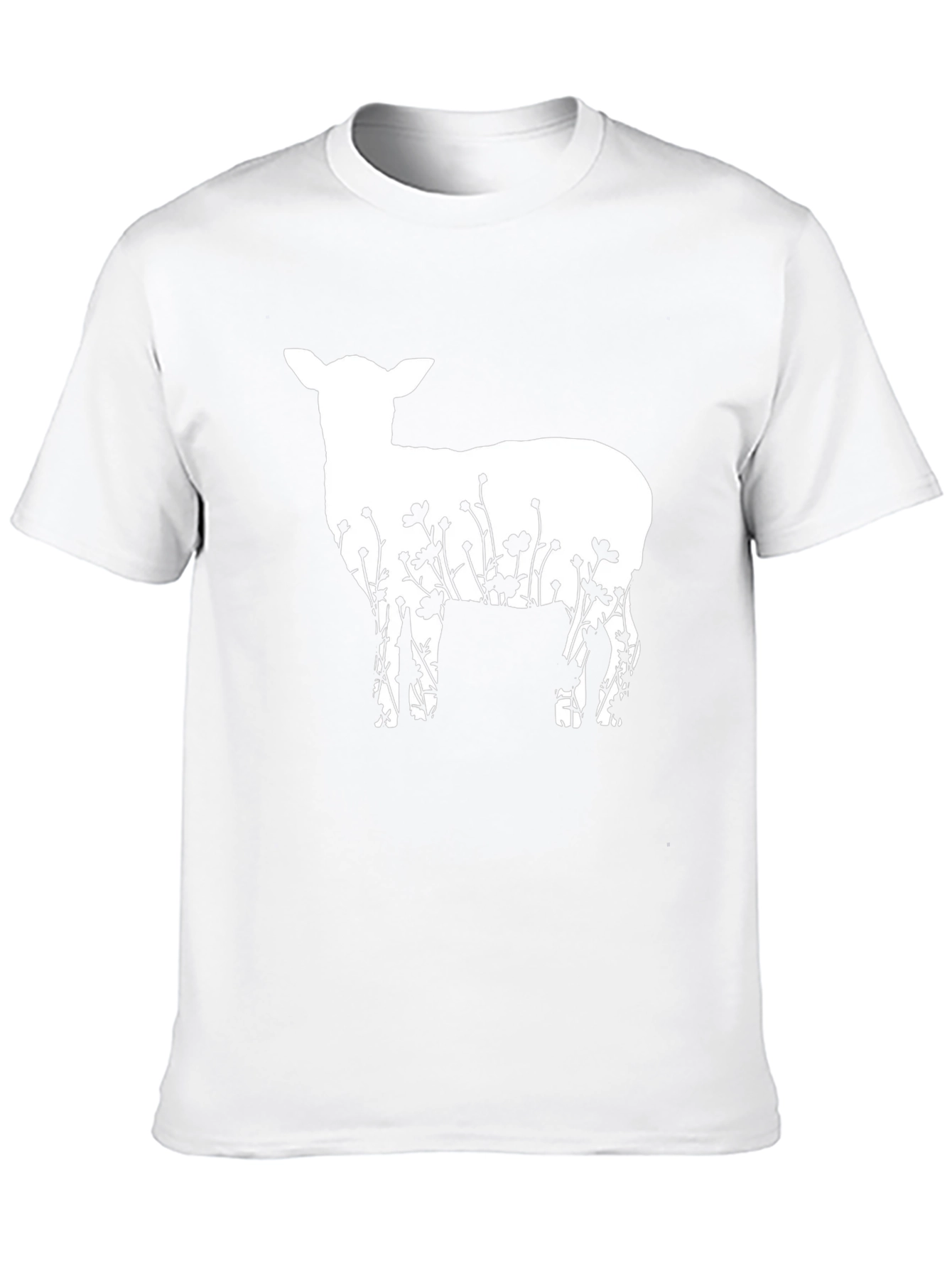 Lamb & Floral T-Shirt - Unique Graphic Tee