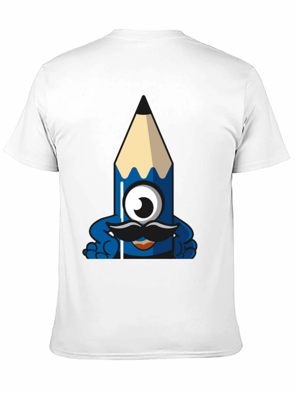 Funny Pencil Monster Graphic Tee - Black Cotton T-Shirt
