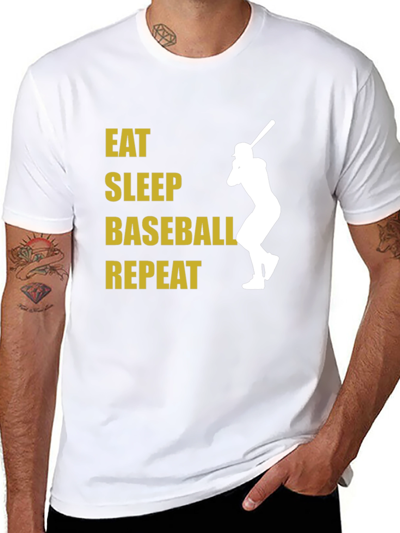 Eat Sleep Baseball Repeat Graphic T-Shirt