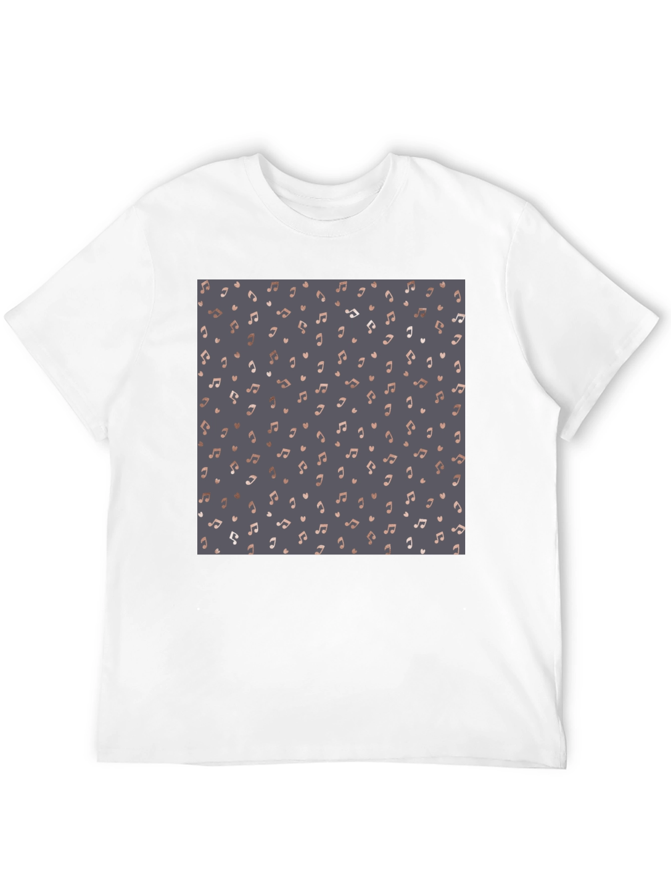 Stylish Music Note Print Black T-Shirt