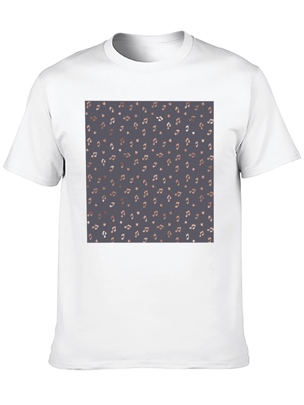Stylish Music Note Print Black T-Shirt