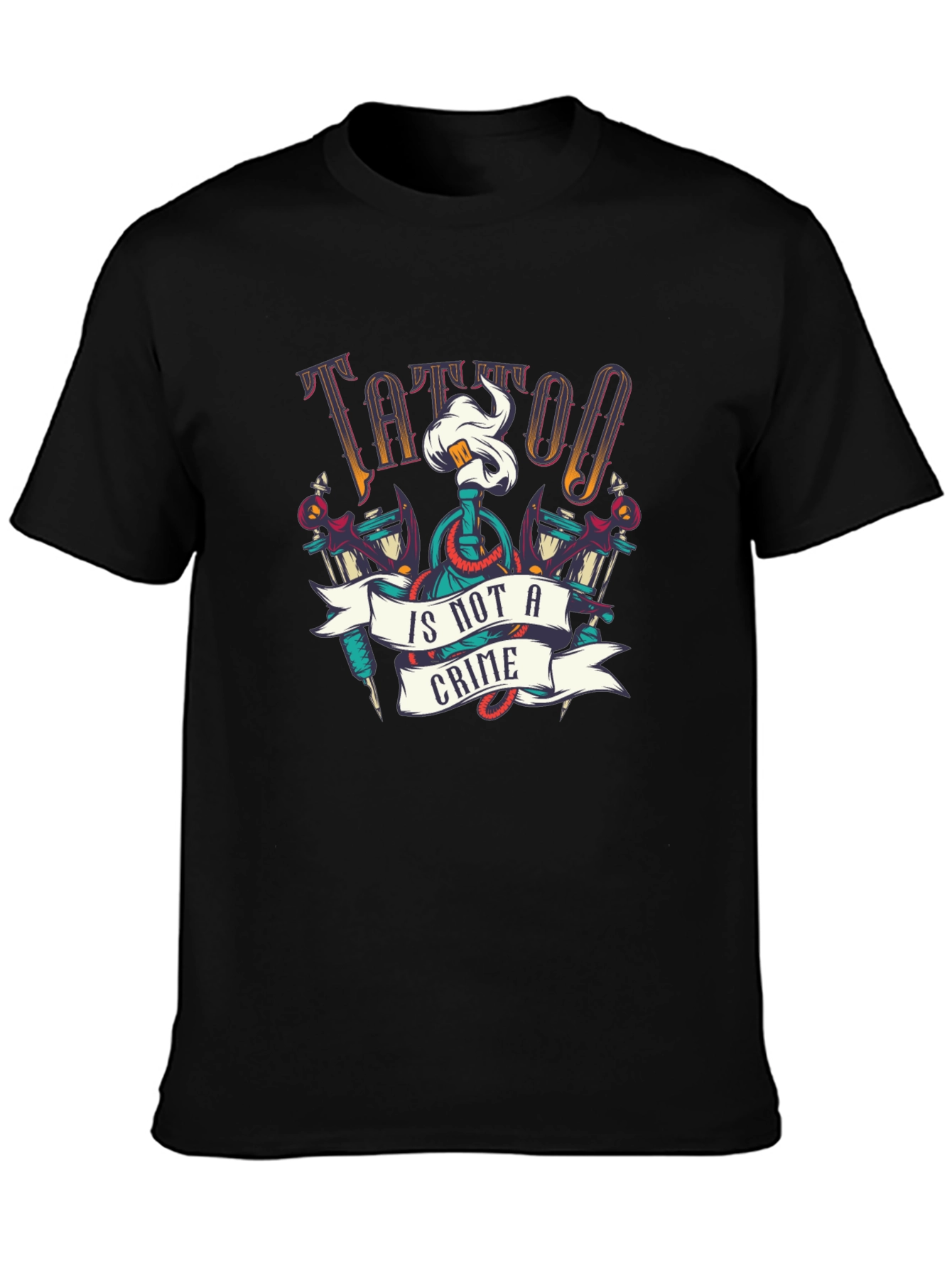 Tattoo Is Not A Crime Graphic Tee - Black