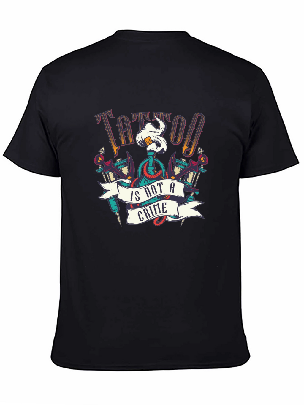 Tattoo Is Not A Crime Graphic Tee - Black