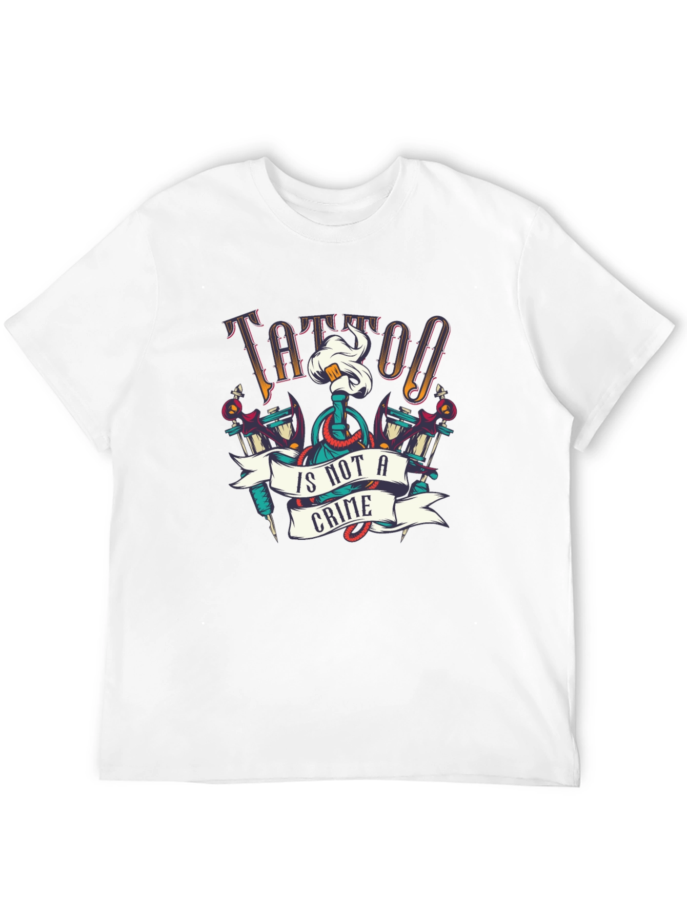 Tattoo Is Not A Crime Graphic Tee - Black