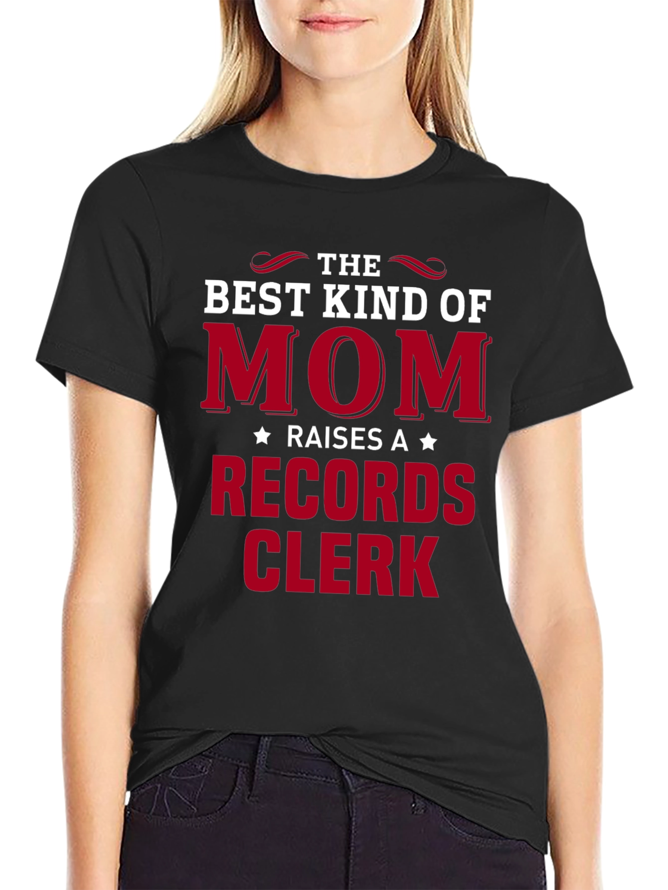 Best Kind of Mom Raises Records Clerk T-Shirt