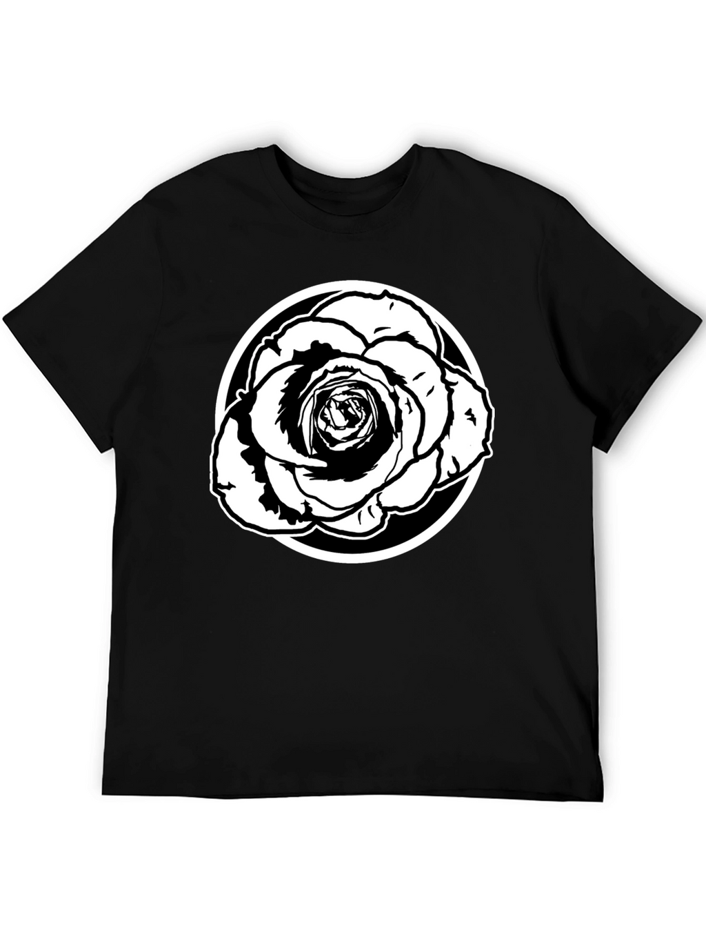Black Rose Graphic Tee - Stylish Mens Casual Shirt