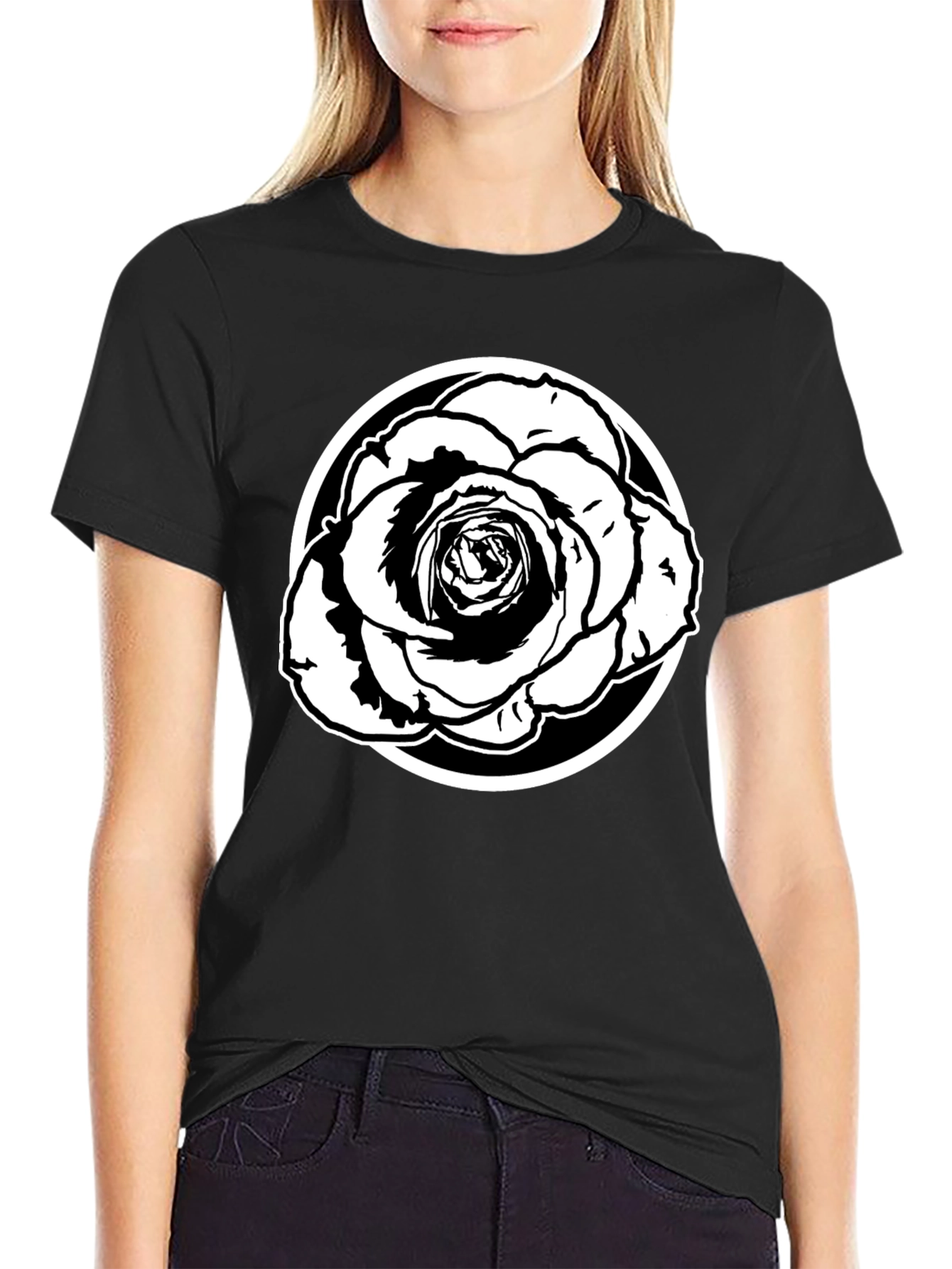 Black Rose Graphic Tee - Stylish Mens Casual Shirt