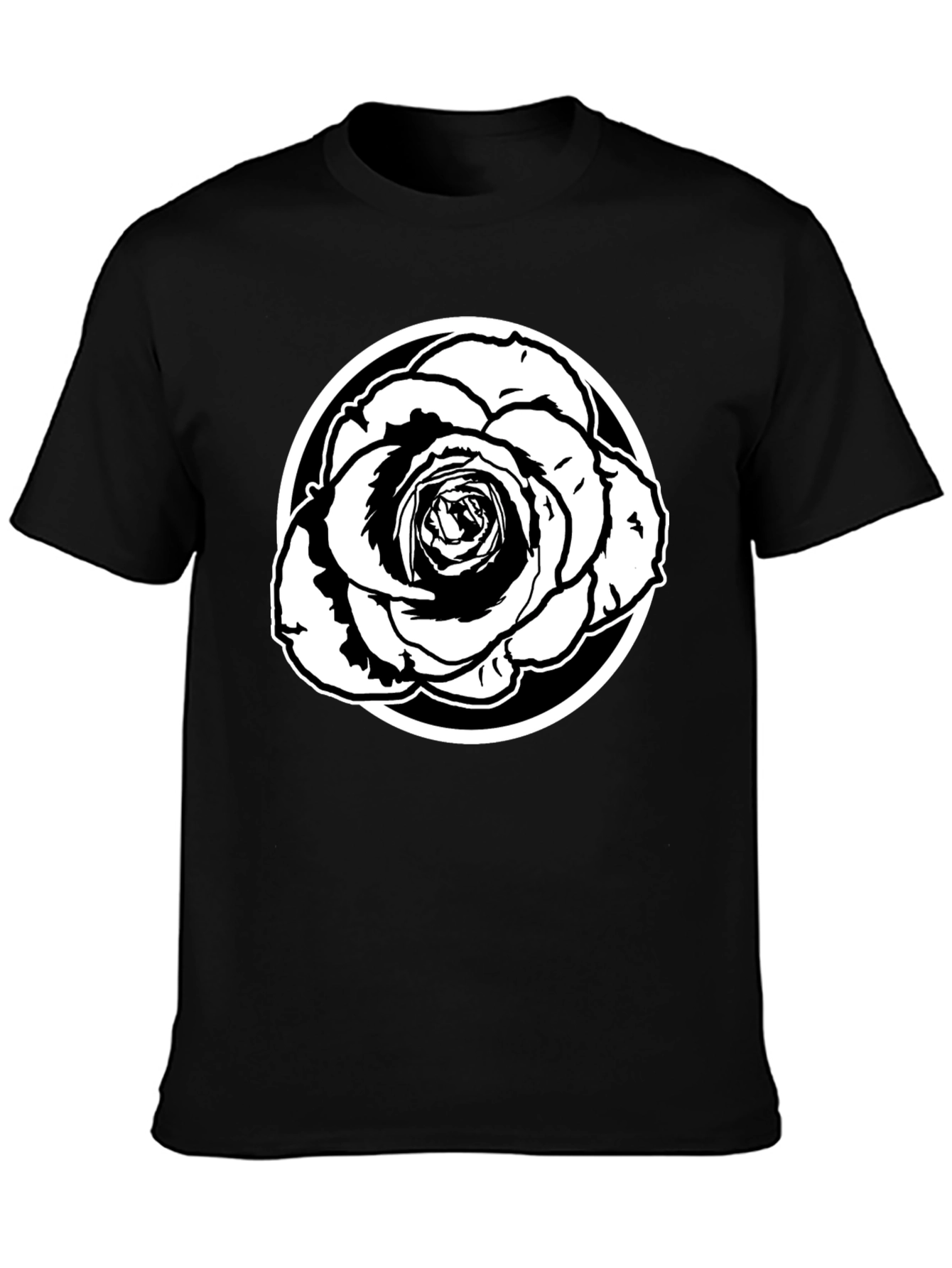 Black Rose Graphic Tee - Stylish Mens Casual Shirt