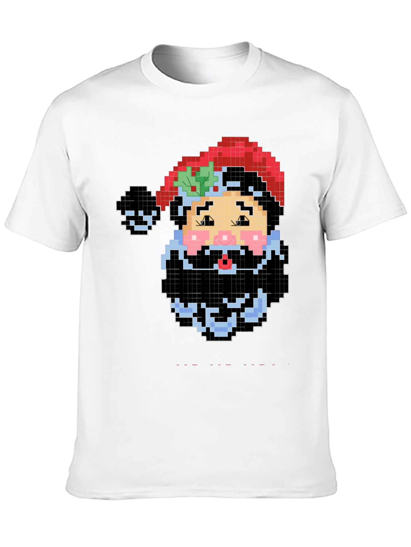 Pixel Santa Black T-Shirt