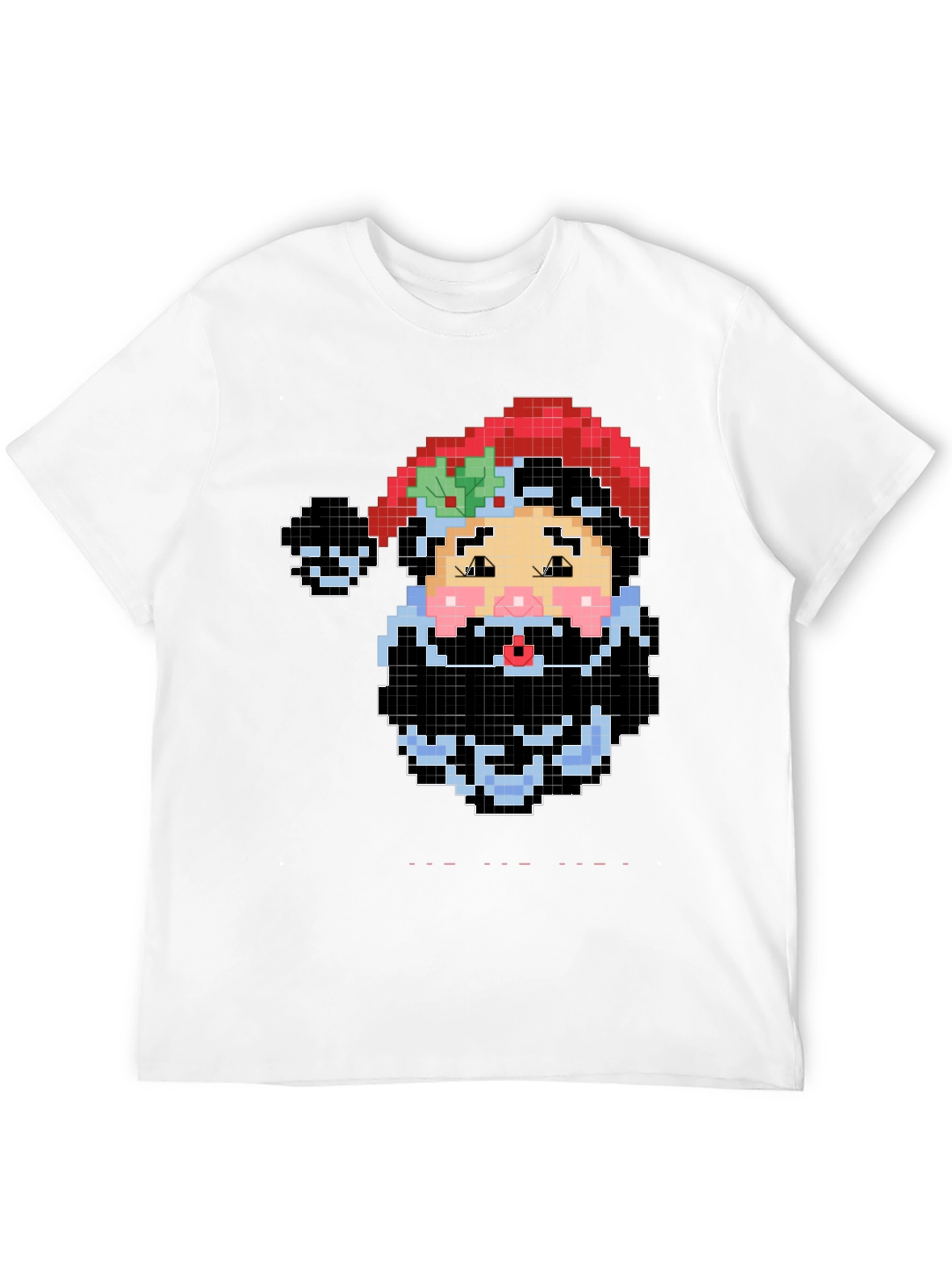 Pixel Santa Black T-Shirt