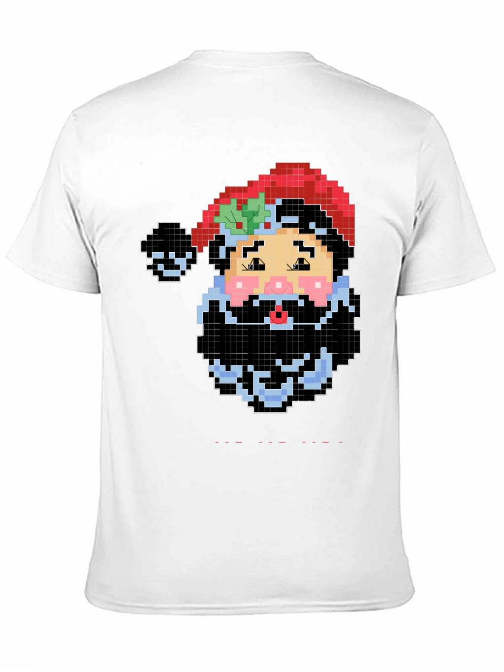 Pixel Santa Black T-Shirt