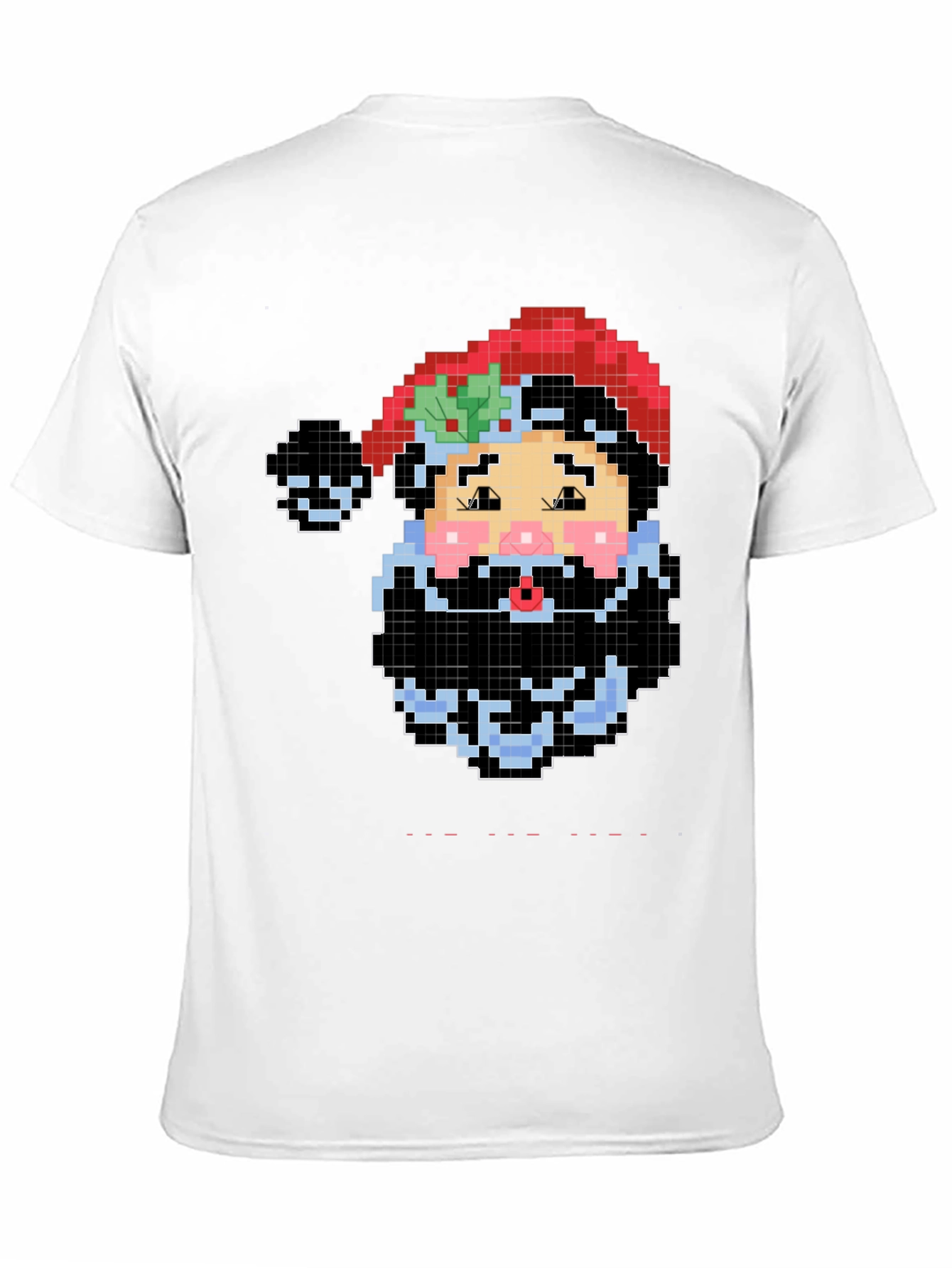 Pixel Santa Black T-Shirt