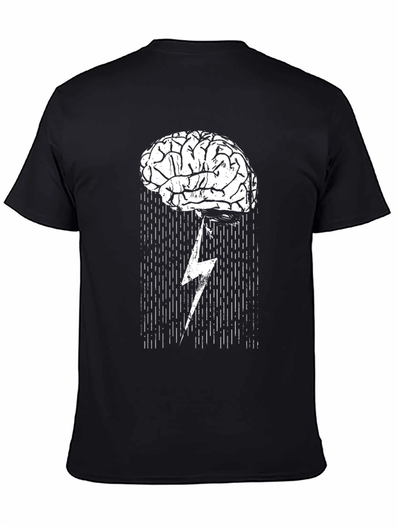 Brainstorm T-Shirt: Lightning Bolt Brain Design