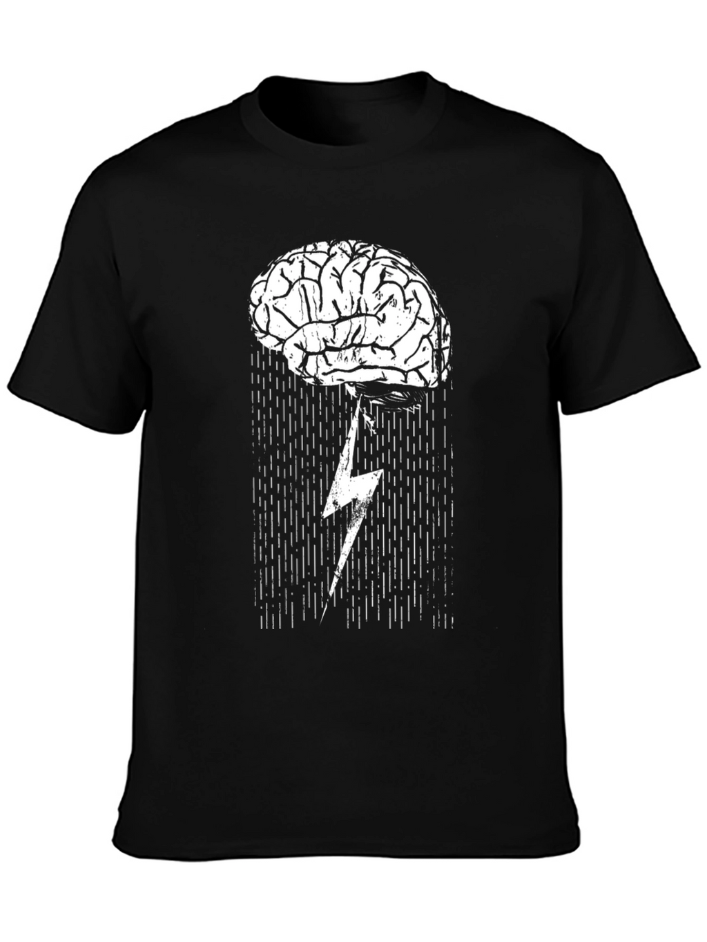 Brainstorm T-Shirt: Lightning Bolt Brain Design