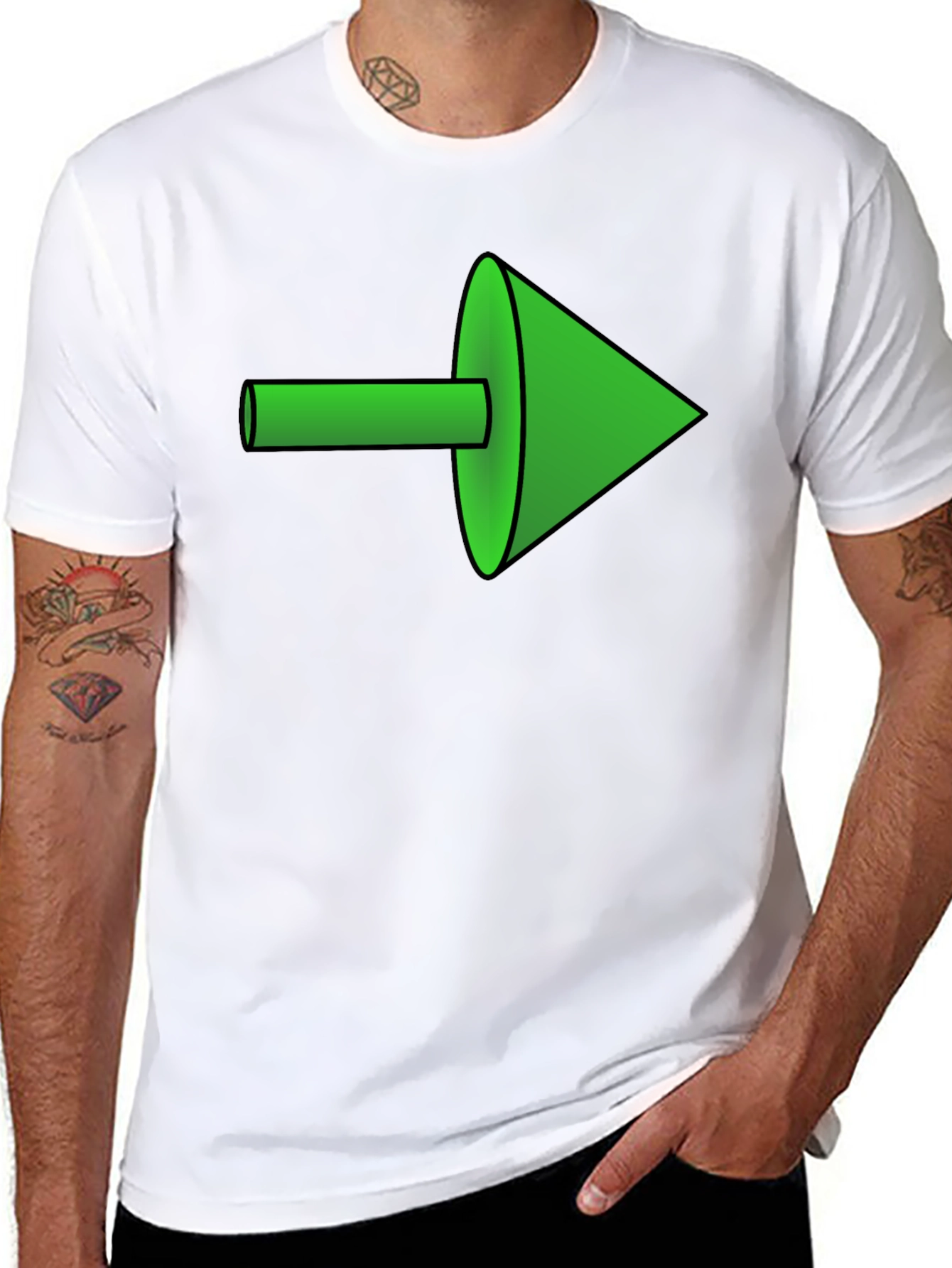 Green Arrow Graphic Black Tee