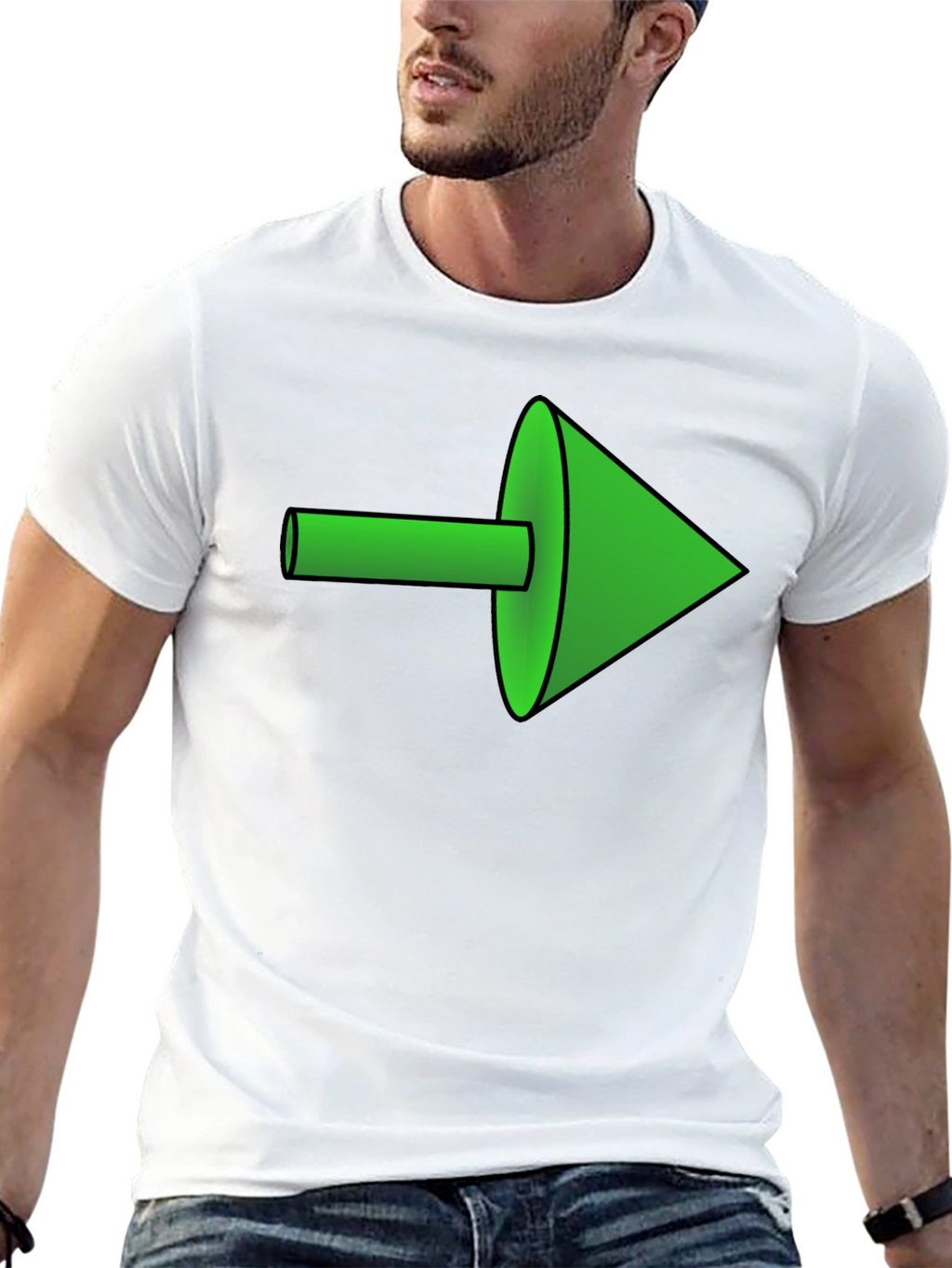 Green Arrow Graphic Black Tee