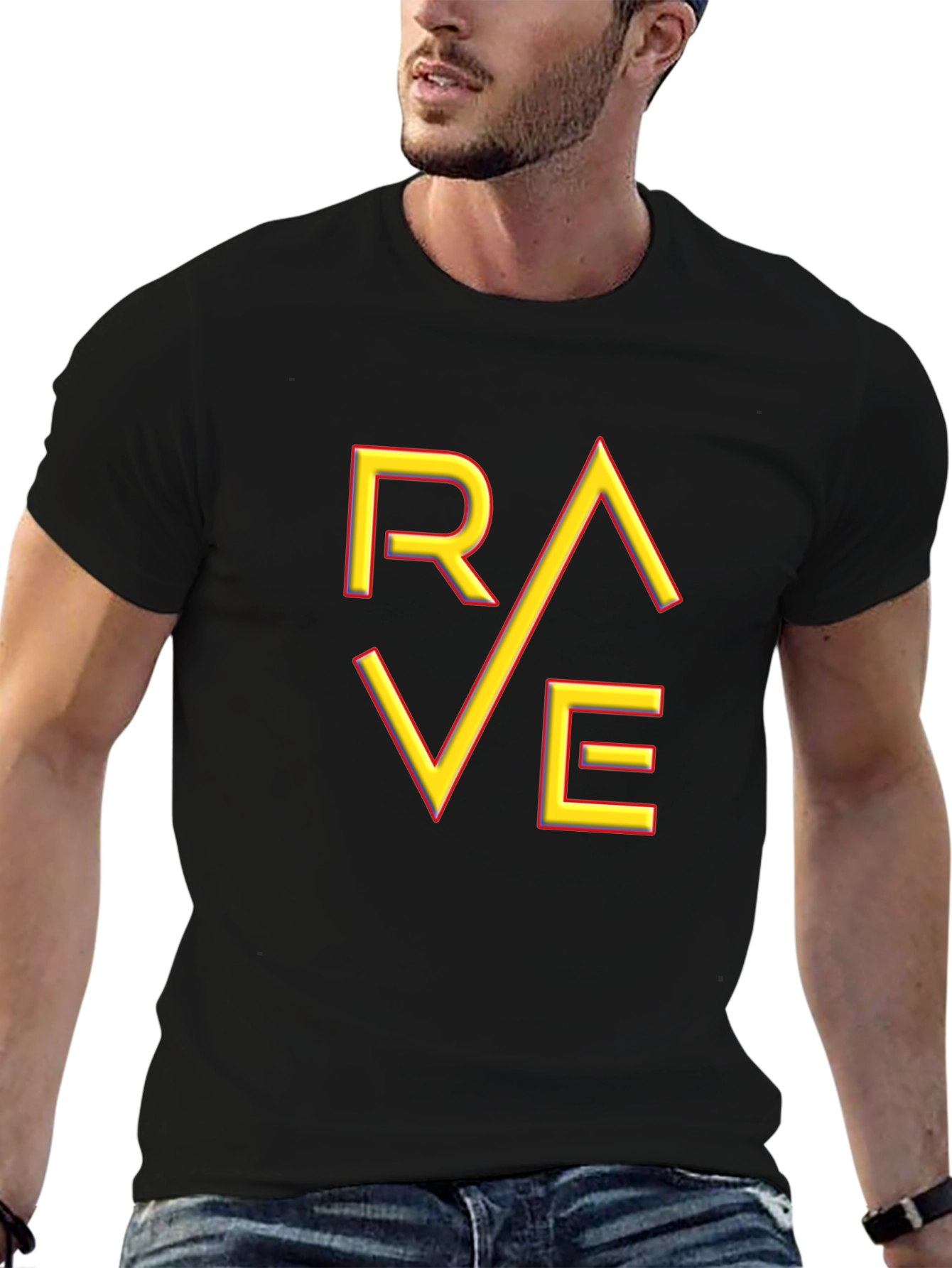 Rave Graphic T-Shirt - Trendy Party Wear