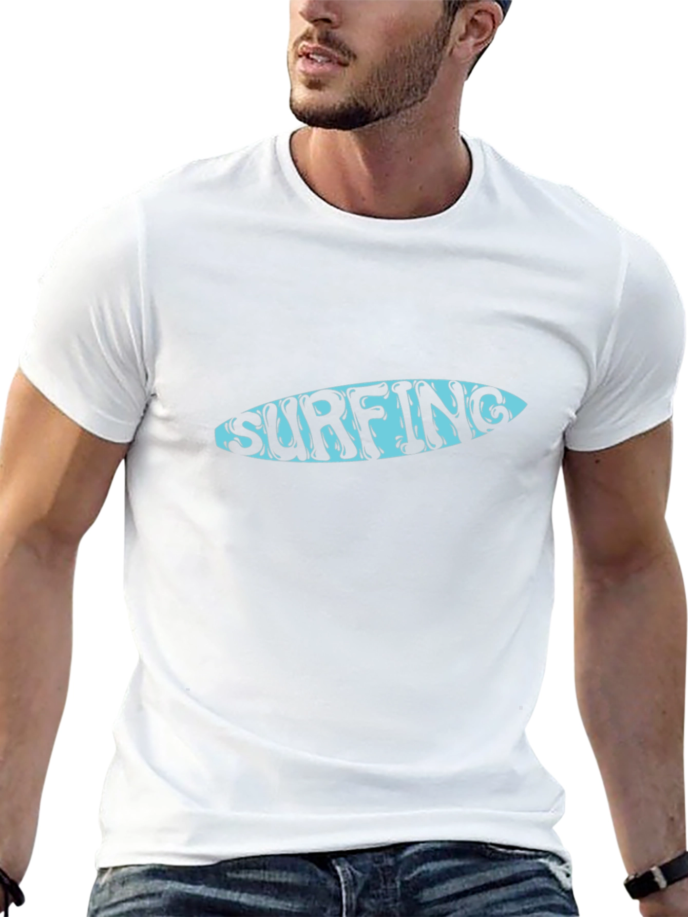 Surfing Graphic Black T-Shirt