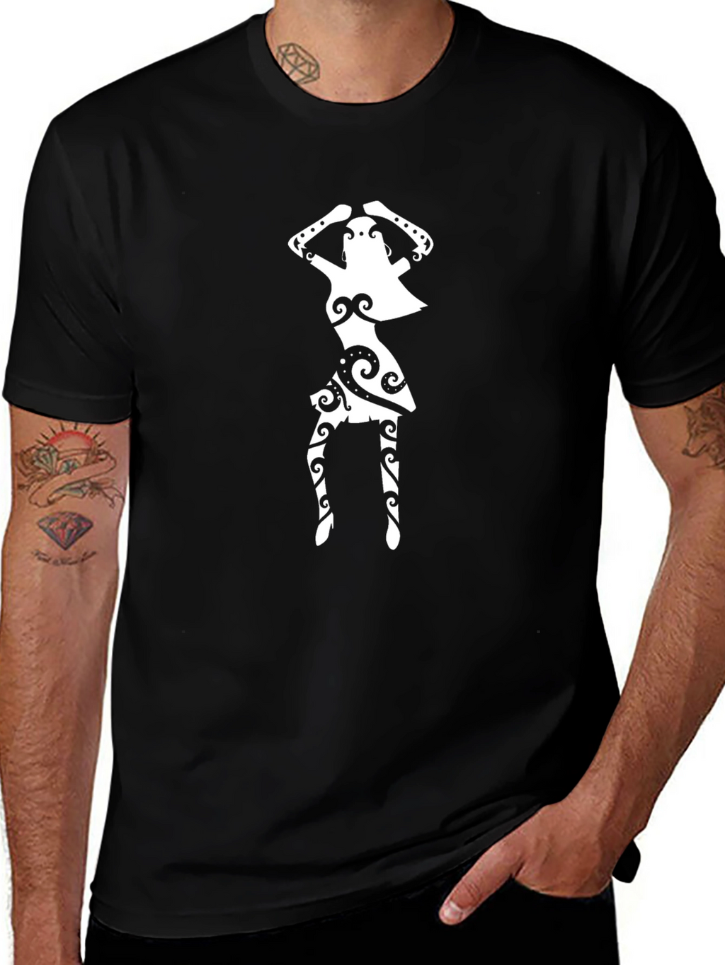 Tribal Dancer Graphic Black T-Shirt