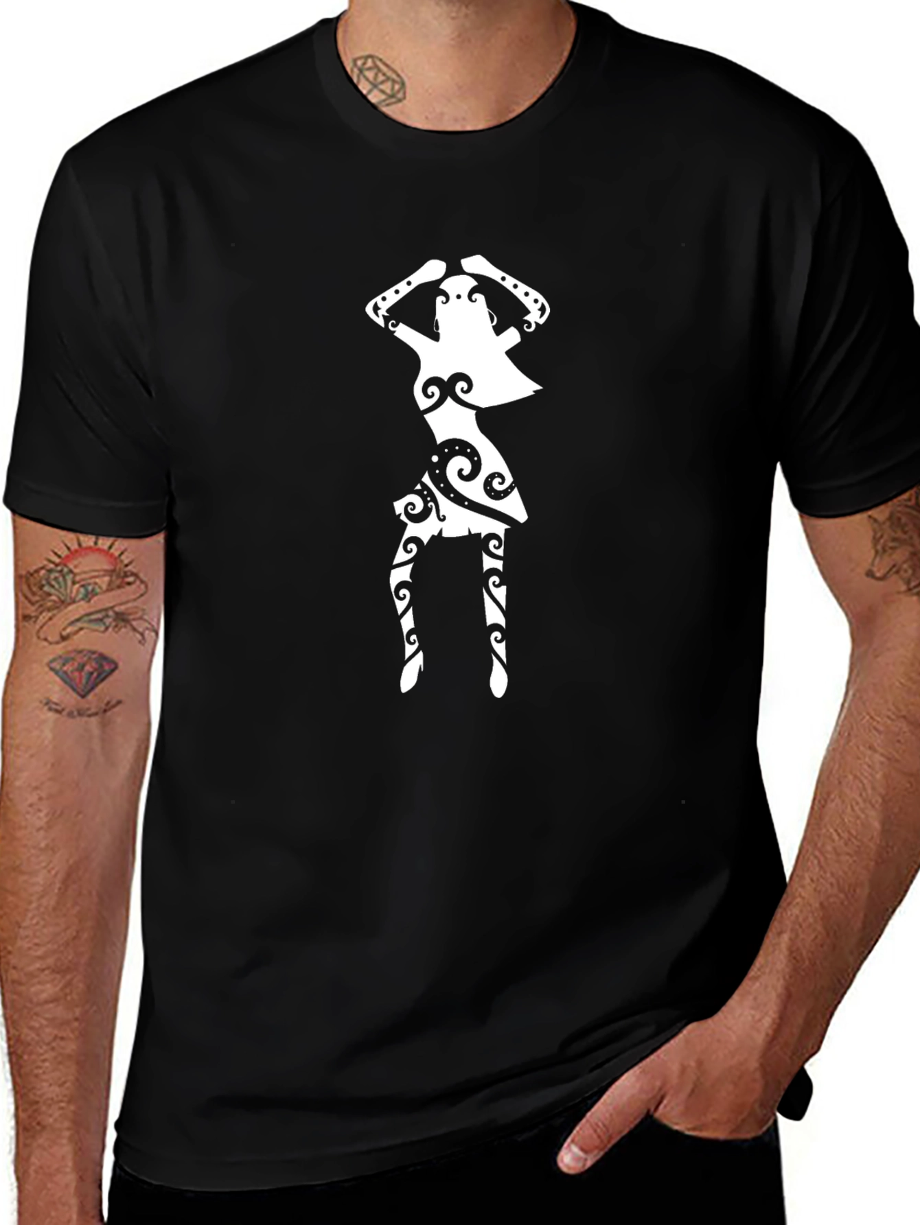 Tribal Dancer Graphic Black T-Shirt