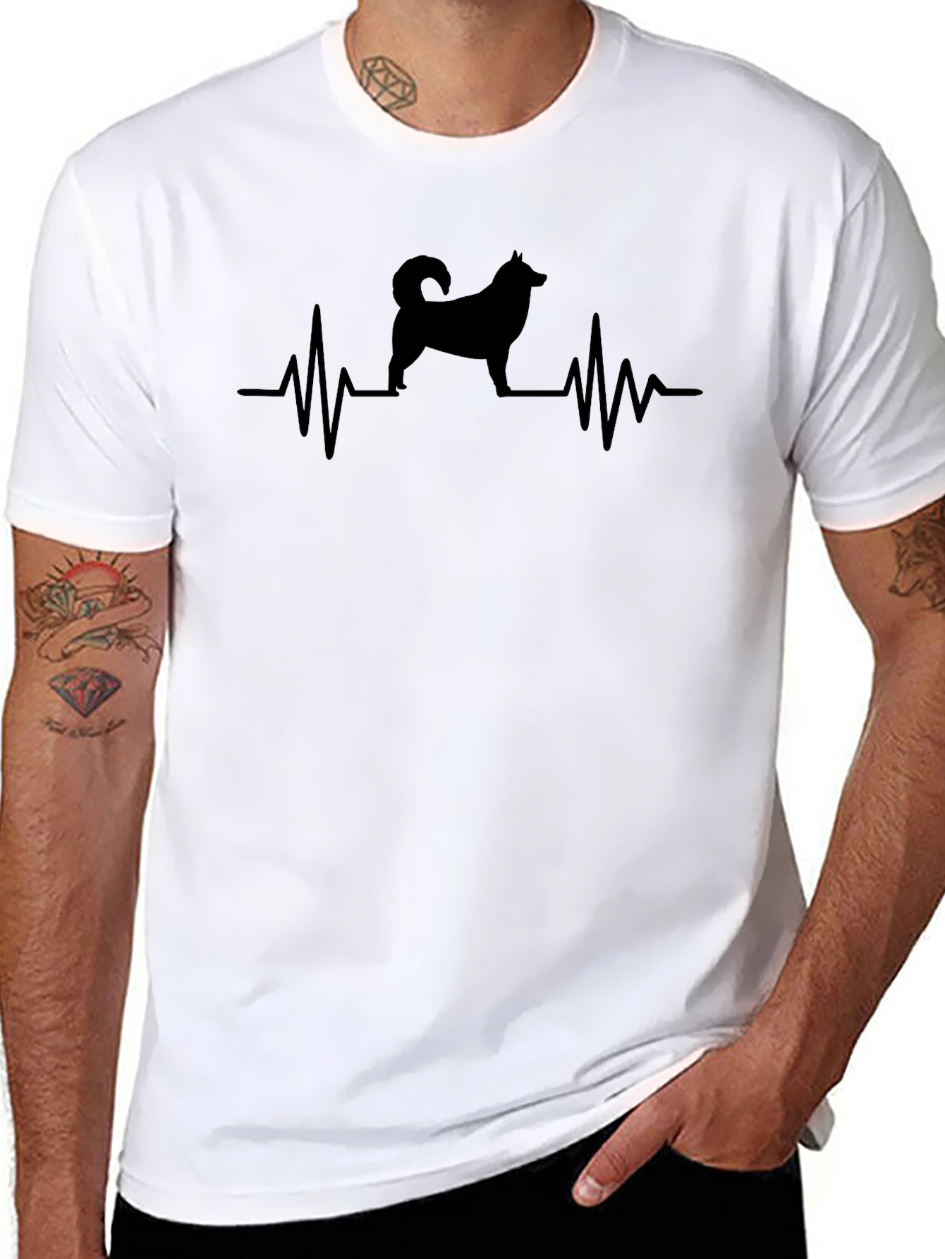 Dog Heartbeat T-Shirt -  Unisex Casual Tee